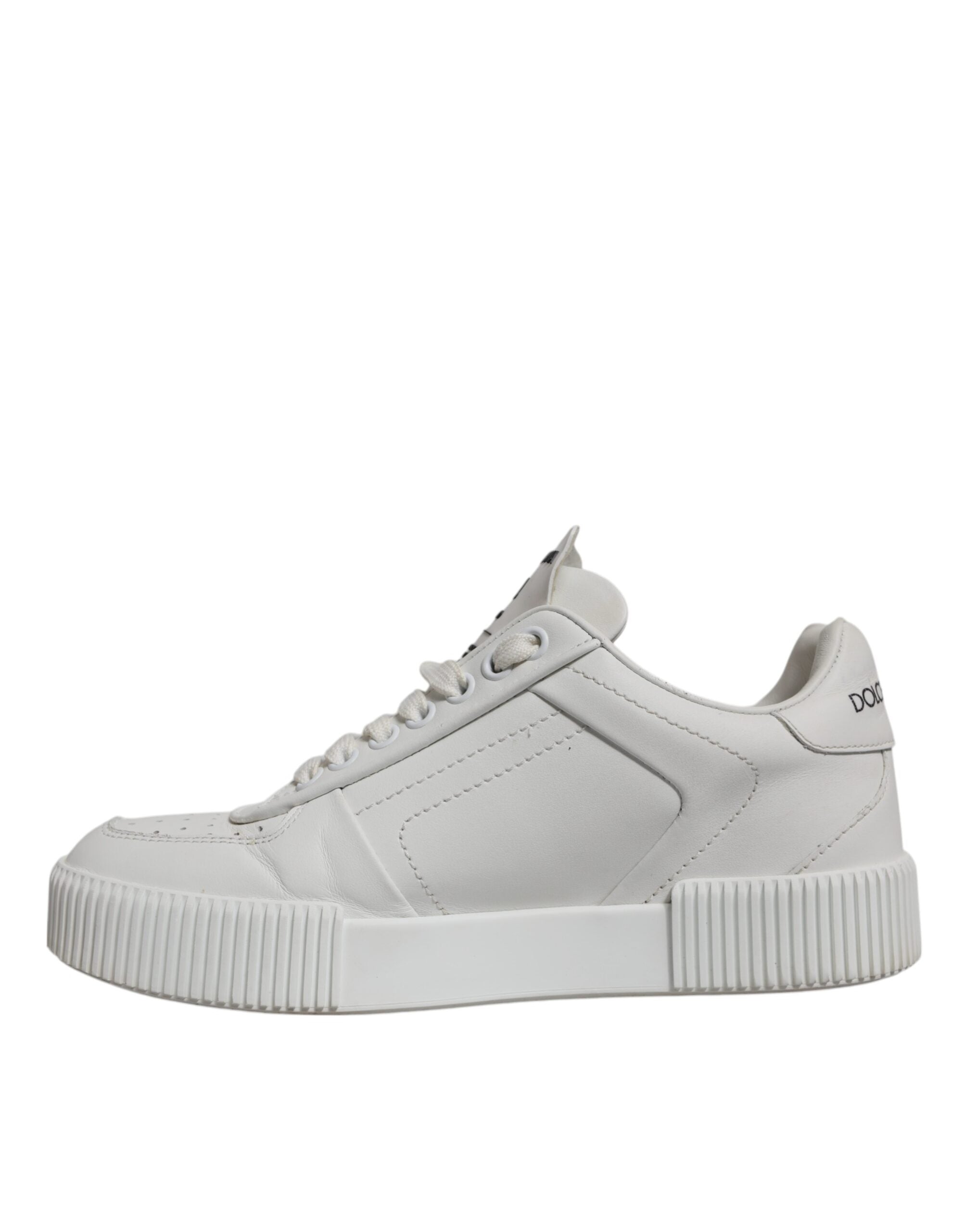 White Miami Leather Low Top Sneakers Shoes