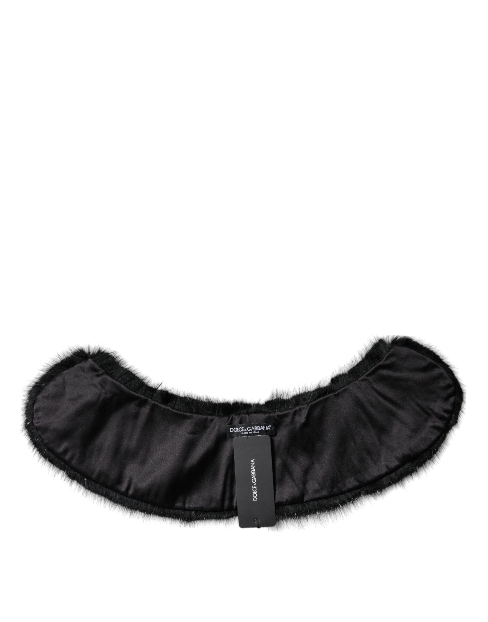 Black Fur Shawl Neck Wrap Cover Collar Scarf