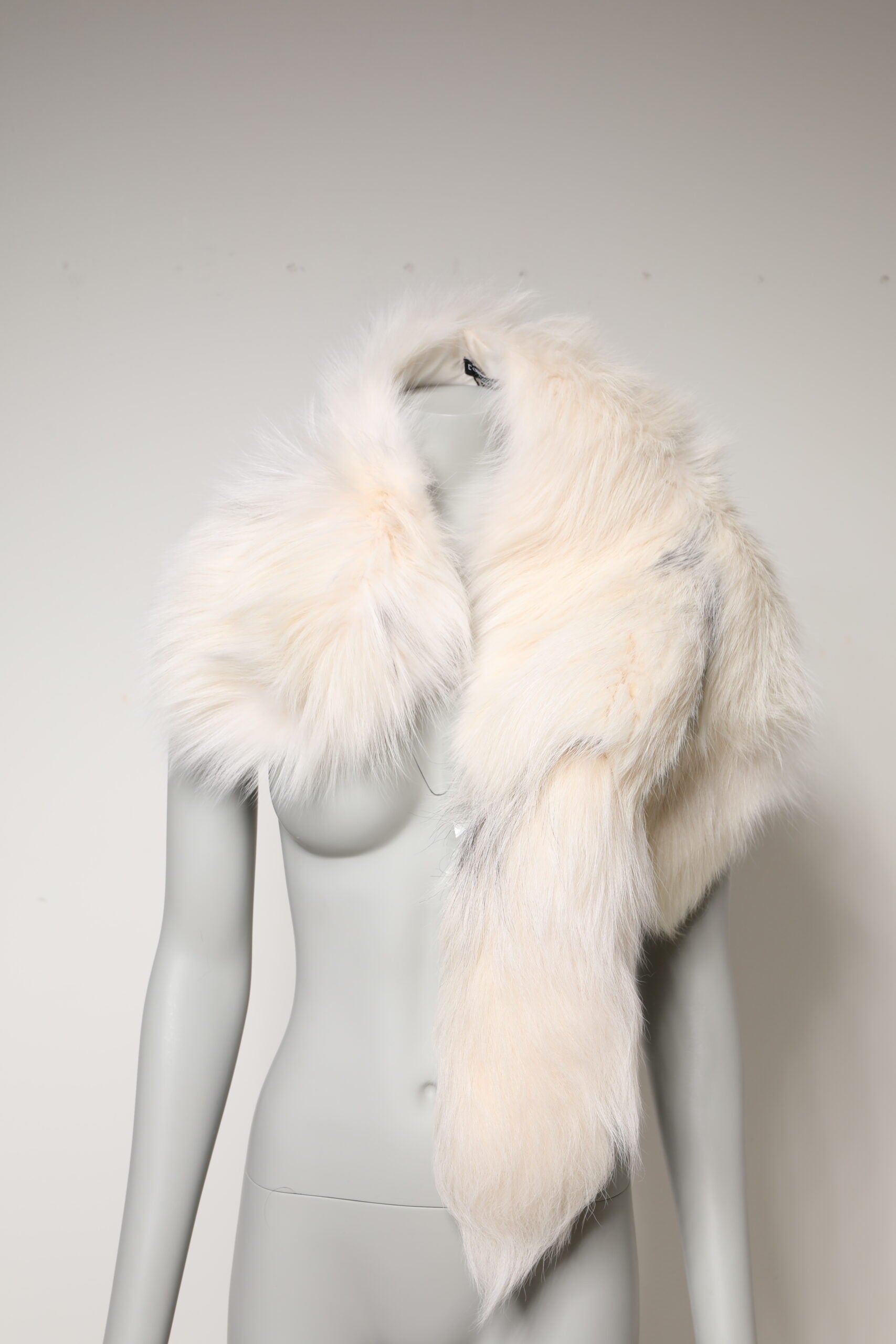 White Fox Fur Neck Wrap Warmer Winter Scarf