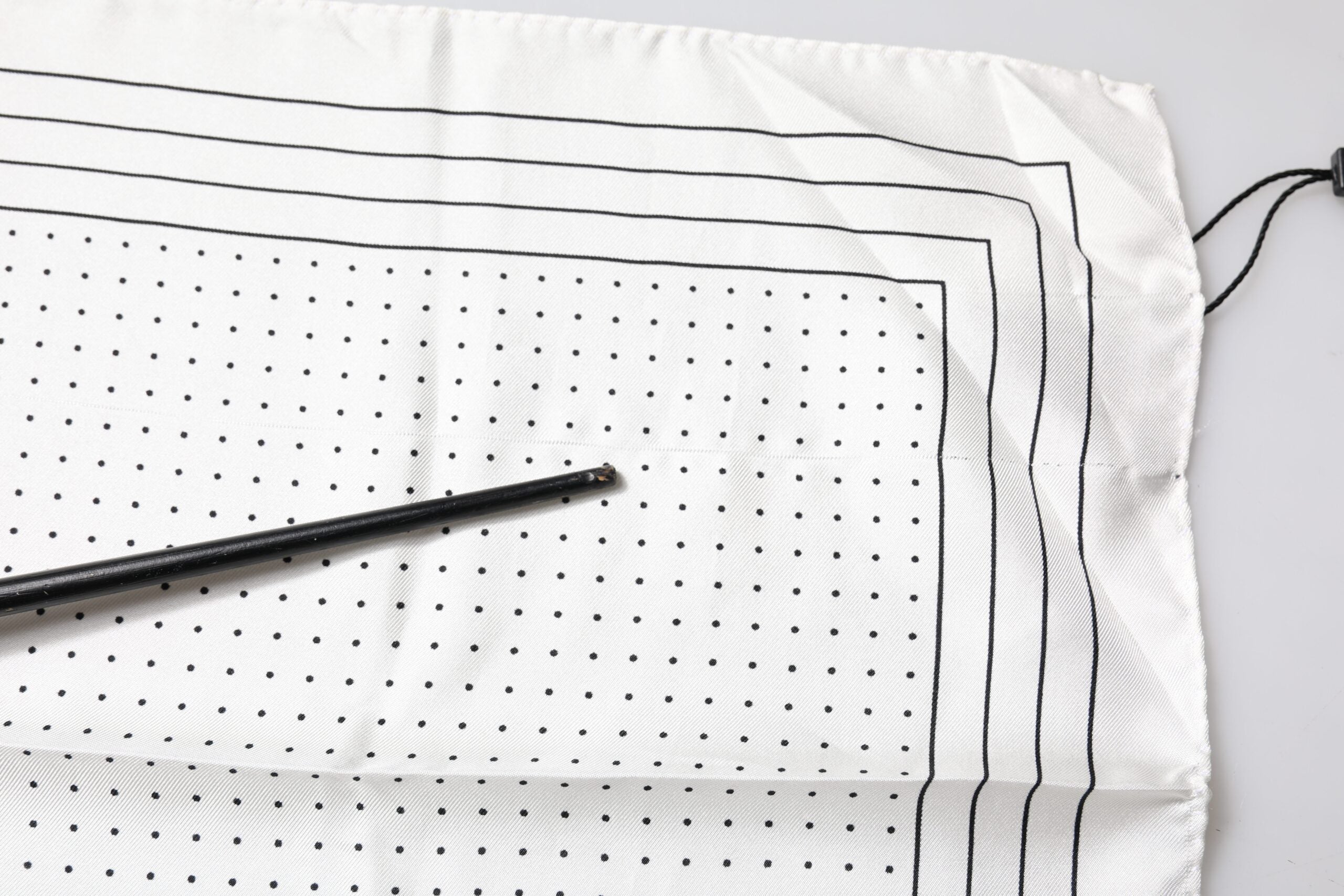 White Polka Dots Square Handkerchief Scarf