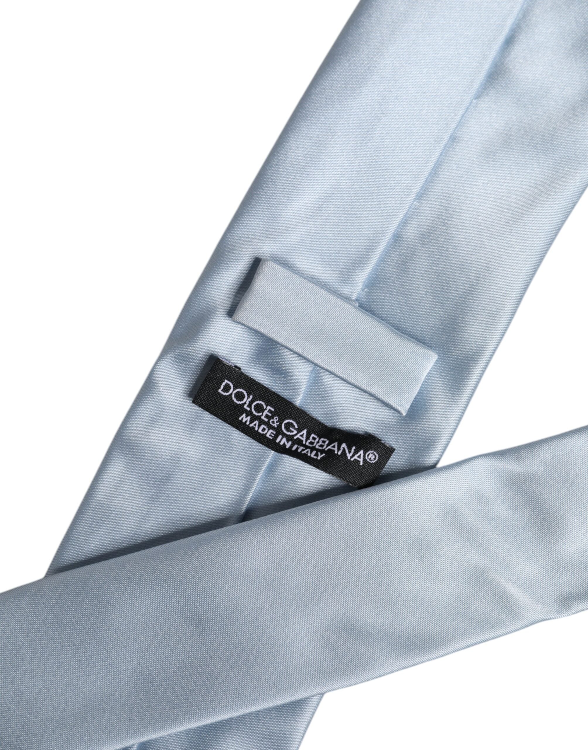 Light Blue Solid Silk Adjustable Necktie Tie
