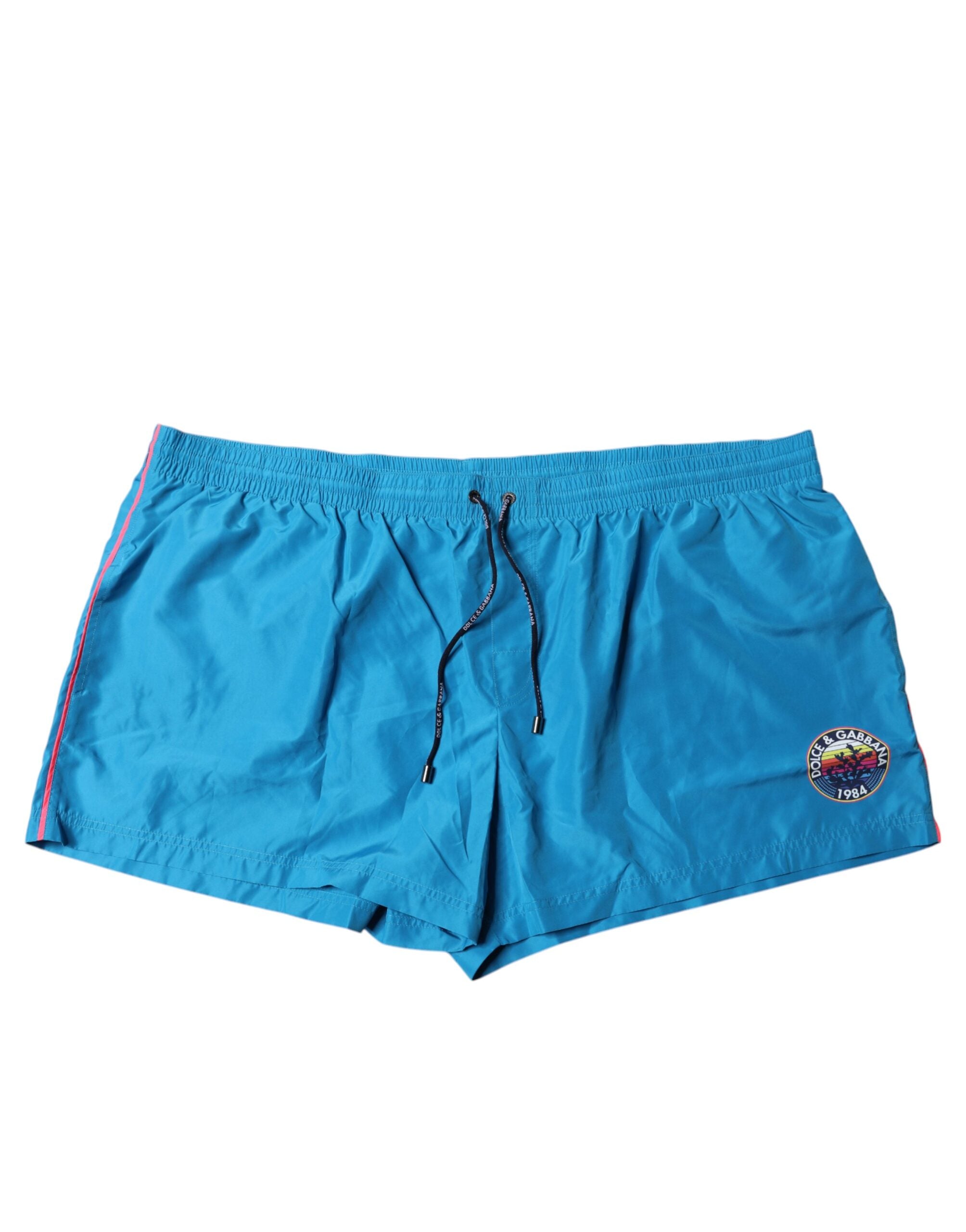 Turquoise Logo Beachwear Shorts 2Pc Swimwear