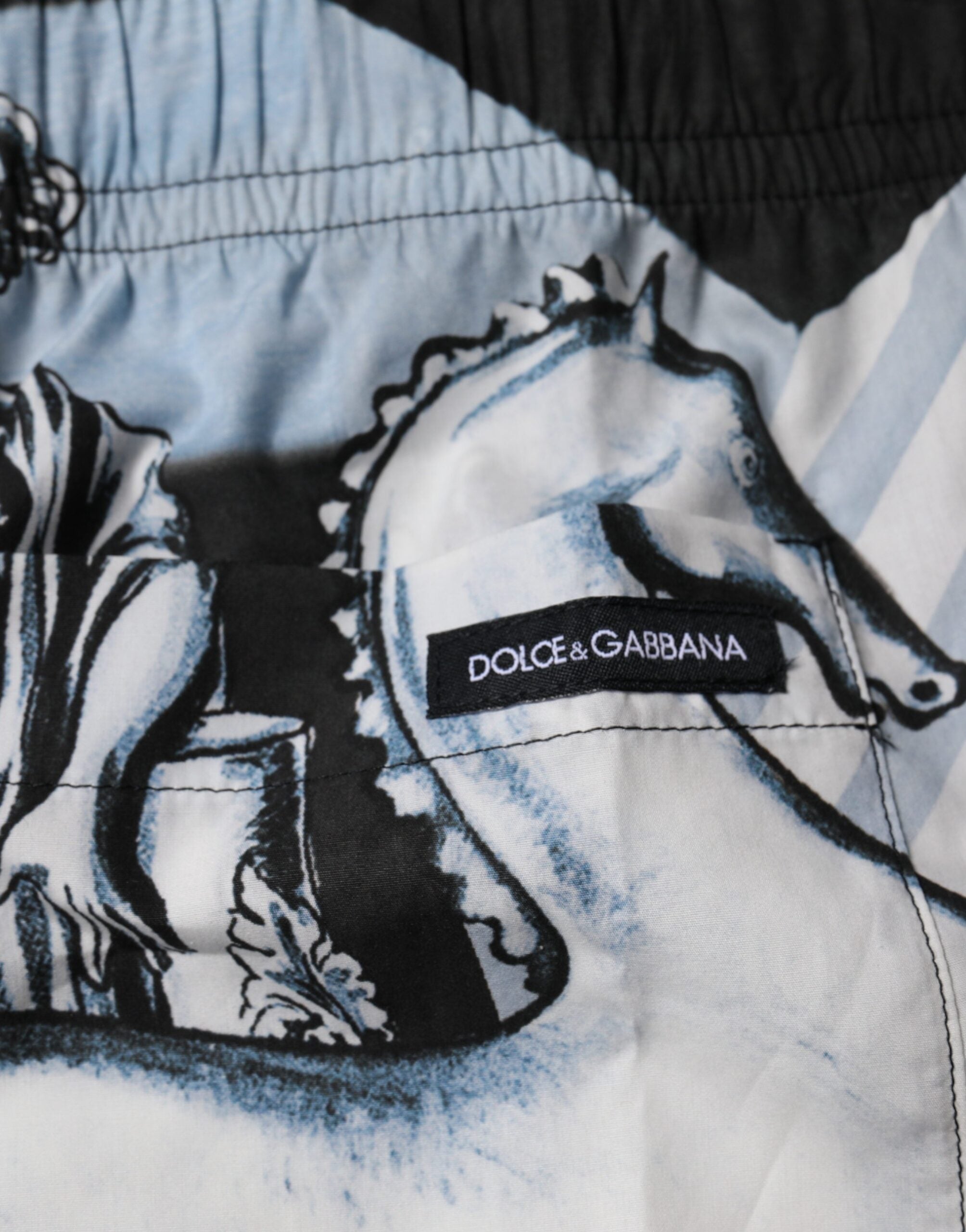 Blue Statue Print Cotton Mens Shorts