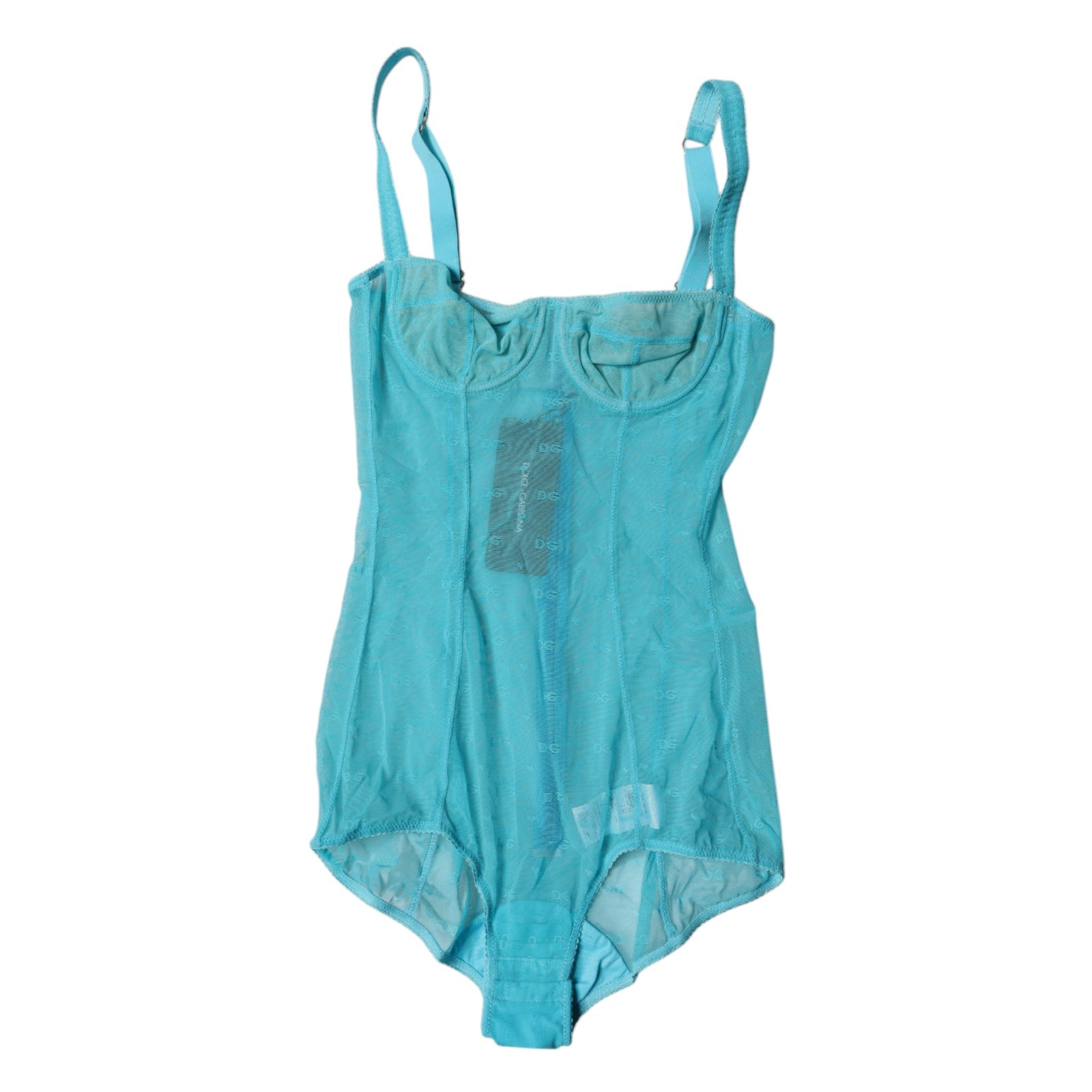 Blue Tulle Balconette Bra Bodysuit Underwear