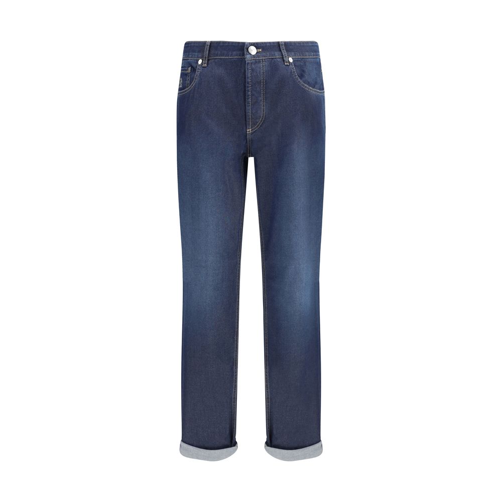 Blue Cotton Relaxed Fit Jeans