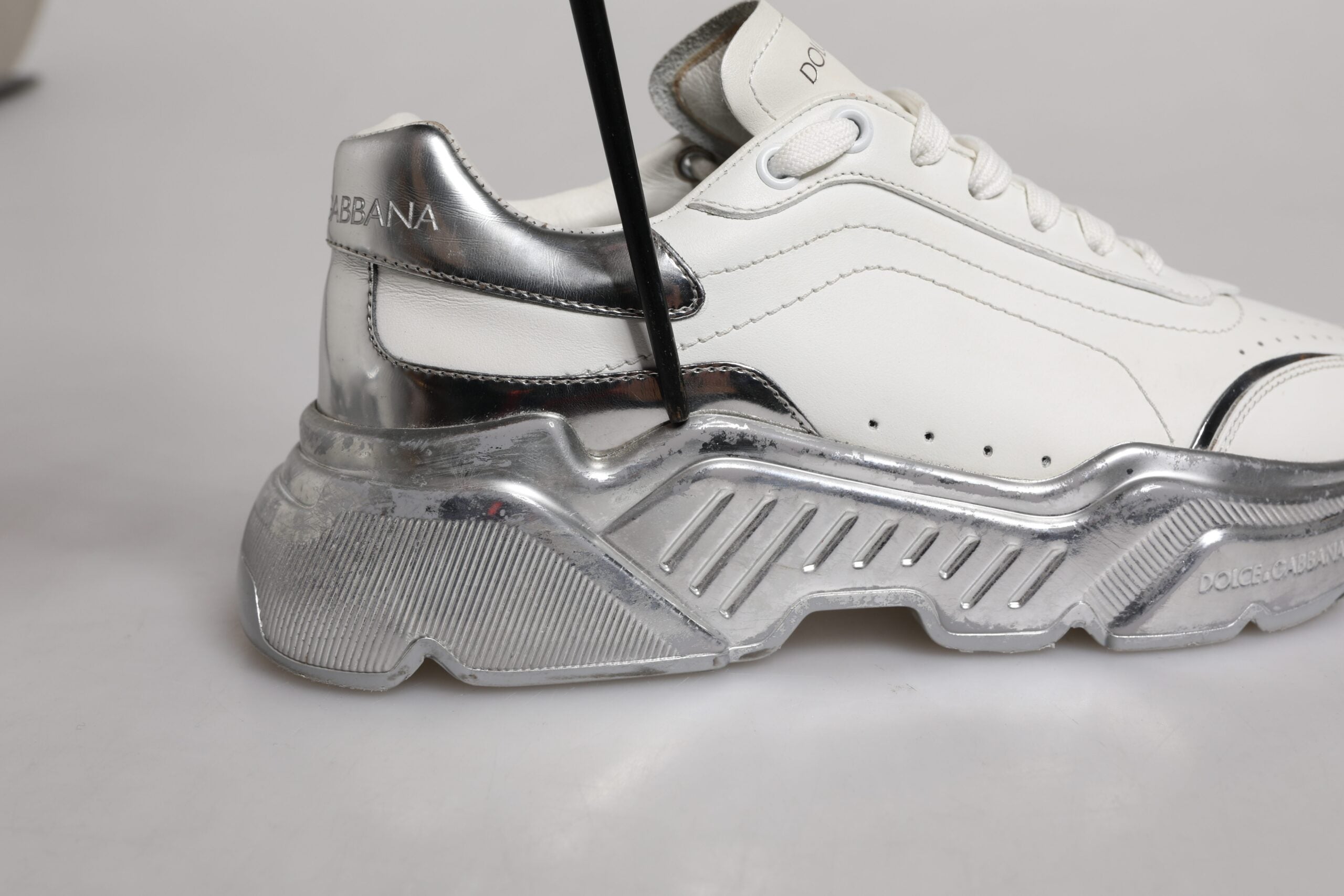 White Silver Daymaster Low Top Sneaker Shoes