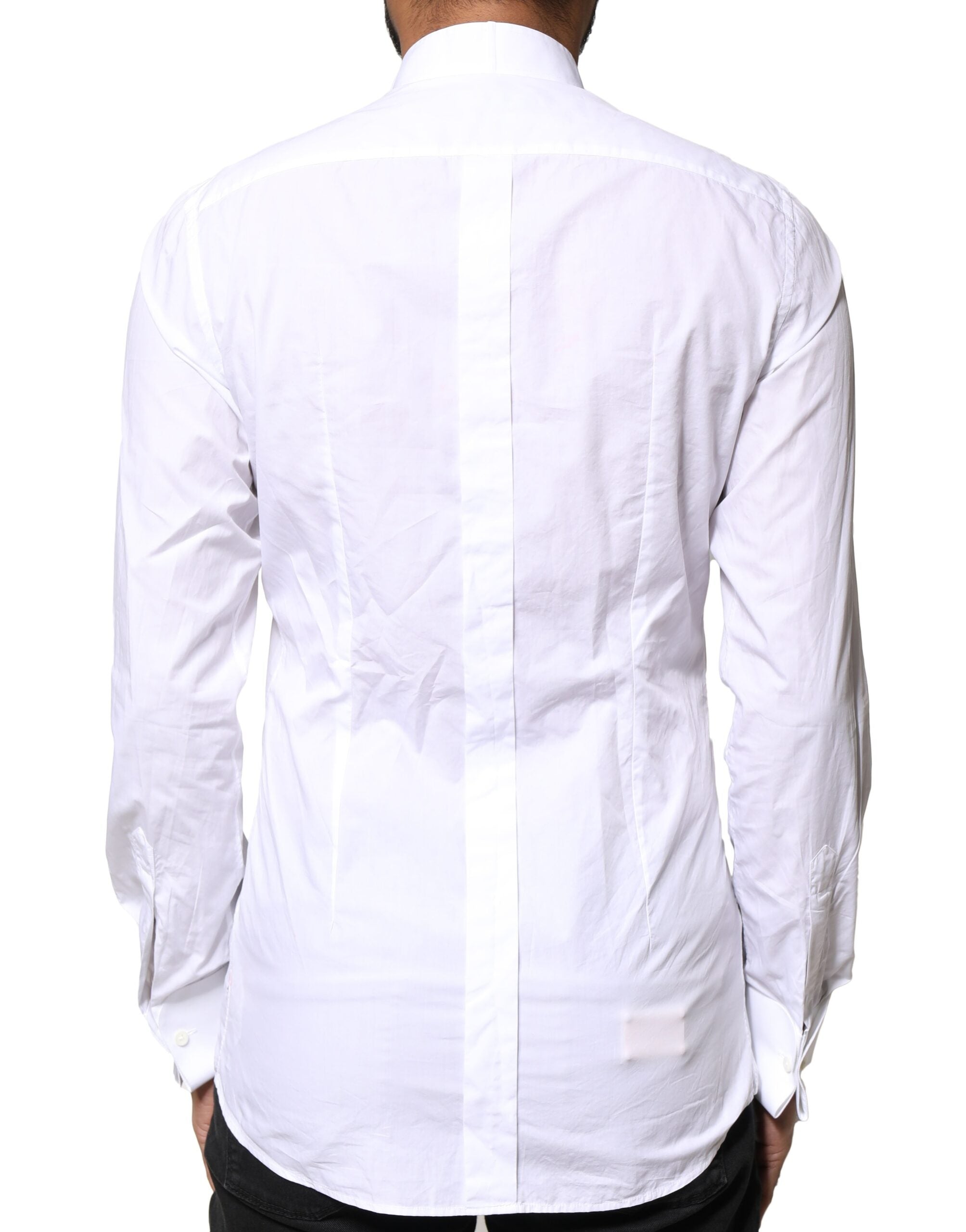 White GOLD CottonPoplin Bib Formal Dress Shirt