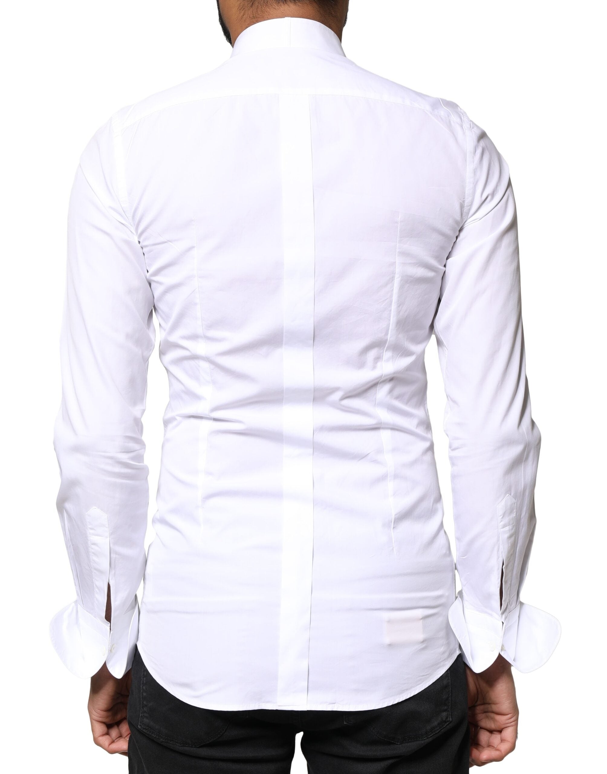 White GOLD Cotton Poplin Bib Formal Men Dress Shirt