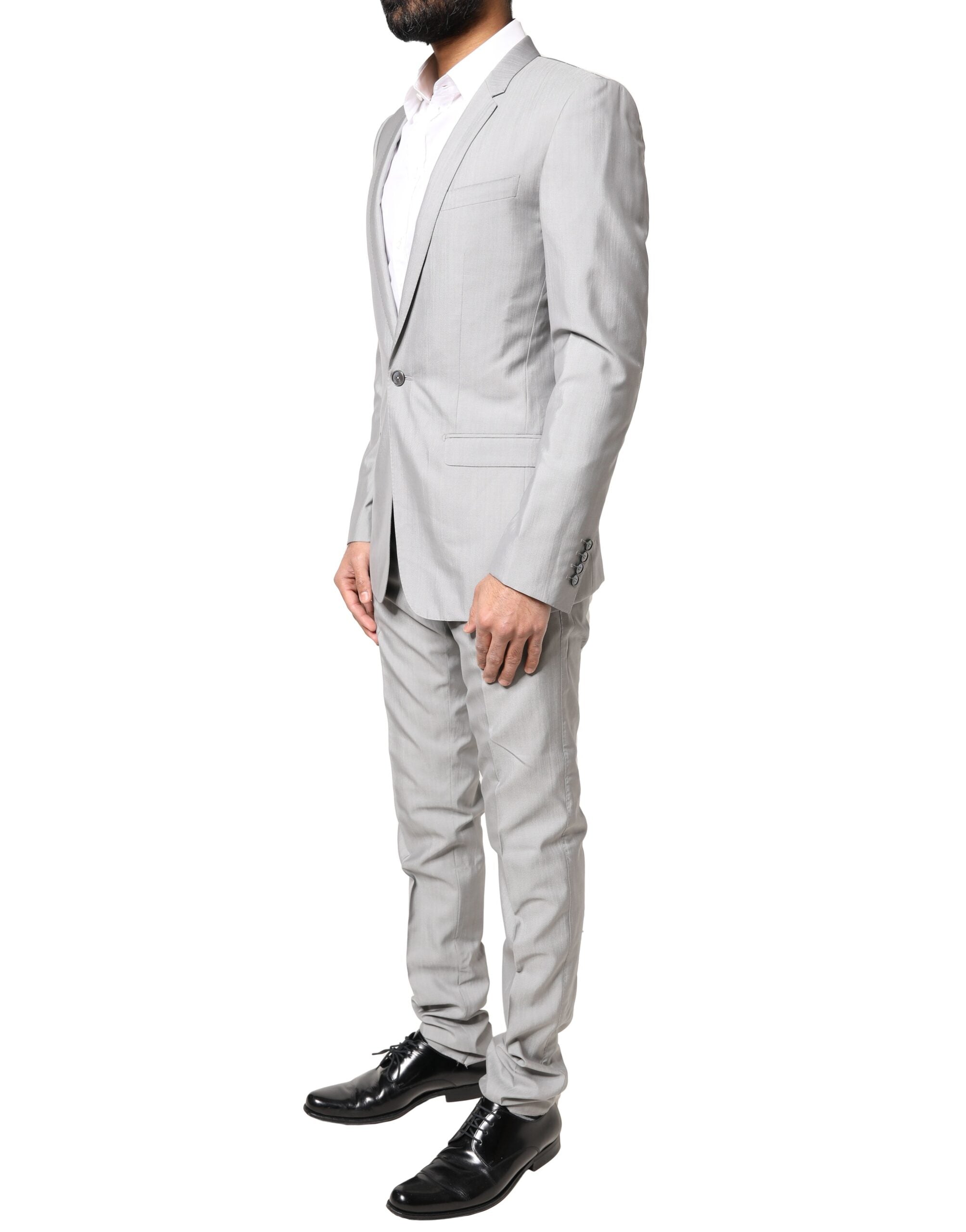 Light Gray Wool GOLD 2 Piece Formal Suit