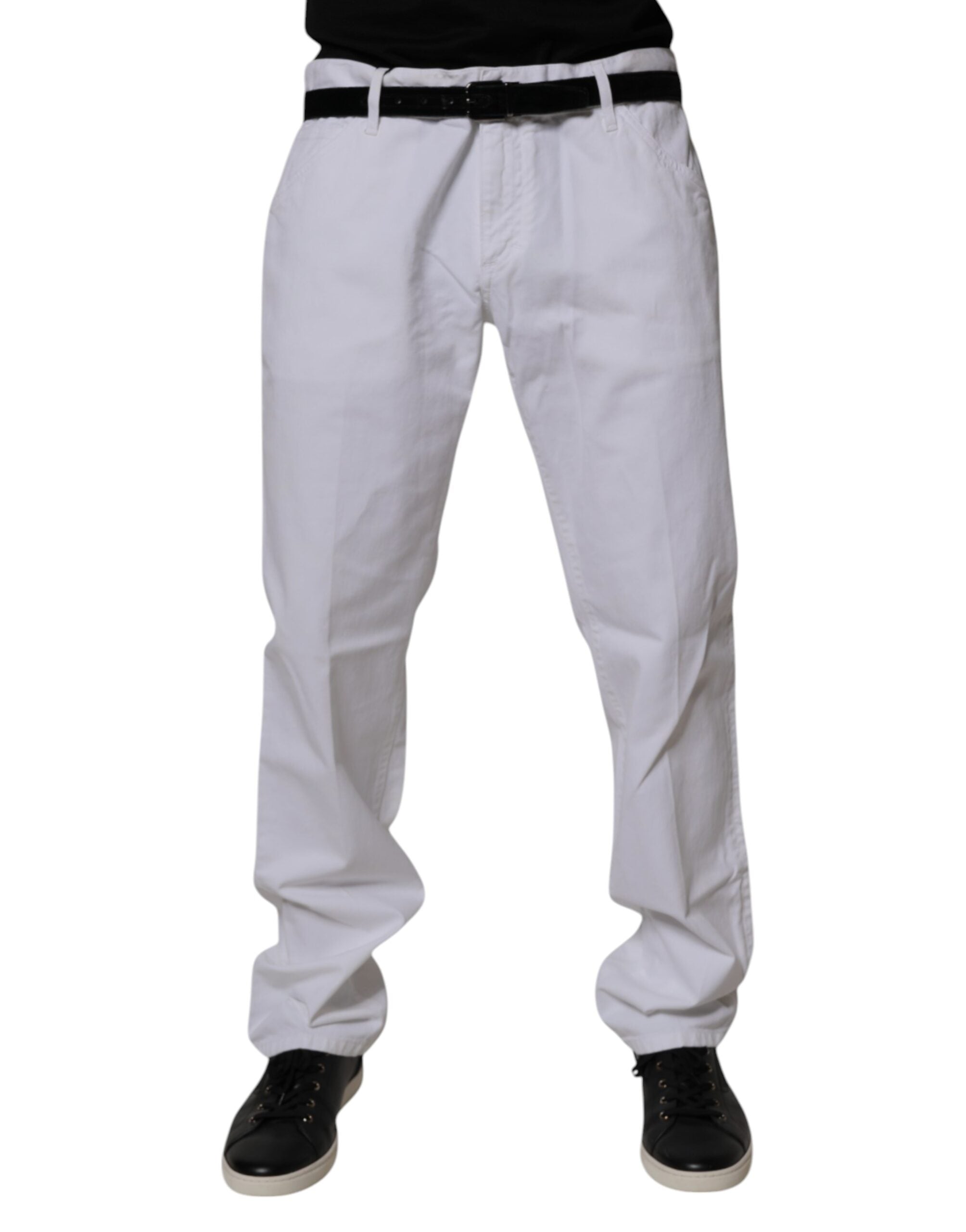 White Cotton Straight Men Denim Jeans