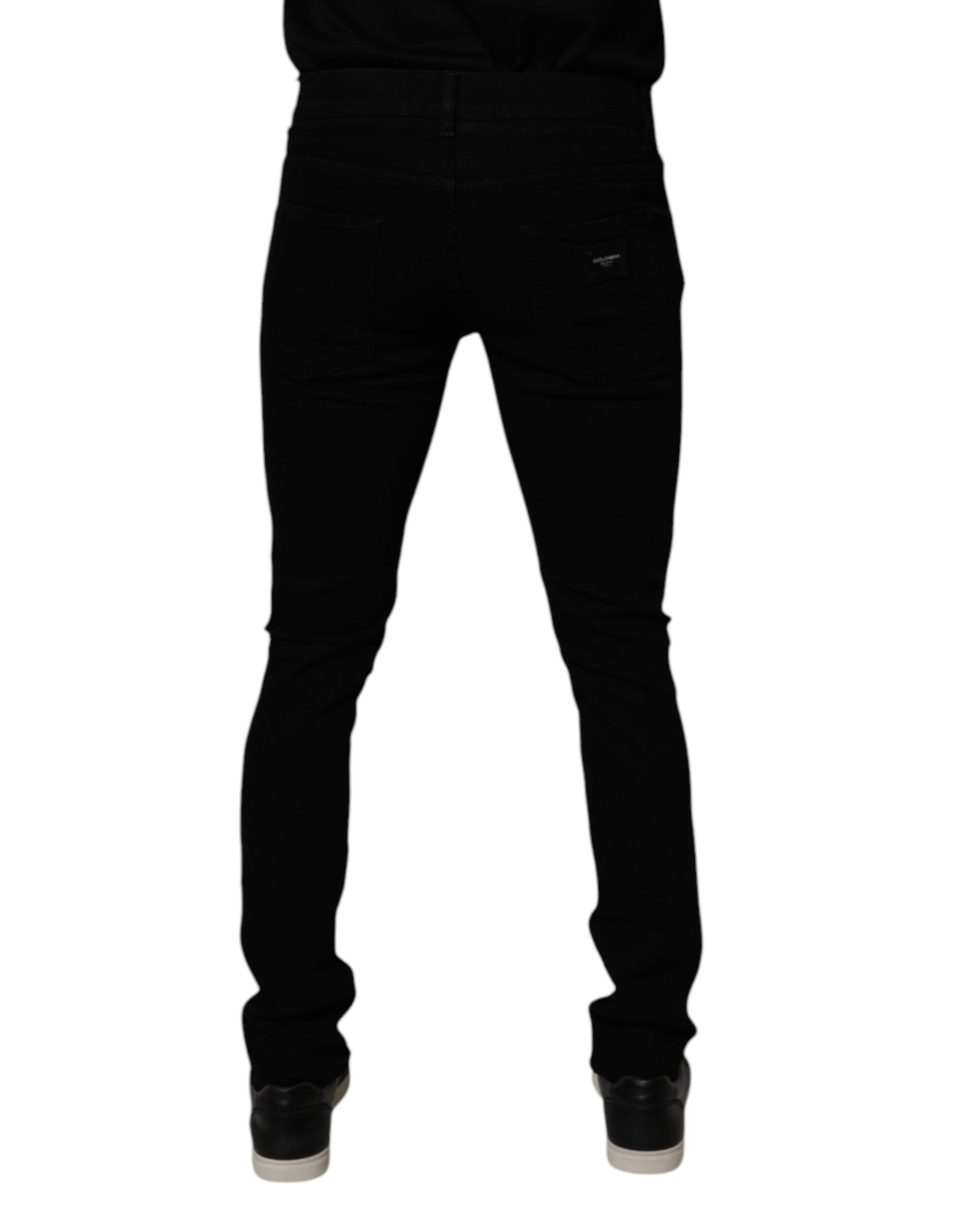 Black Cotton Stretch Skinny Men Denim Jeans