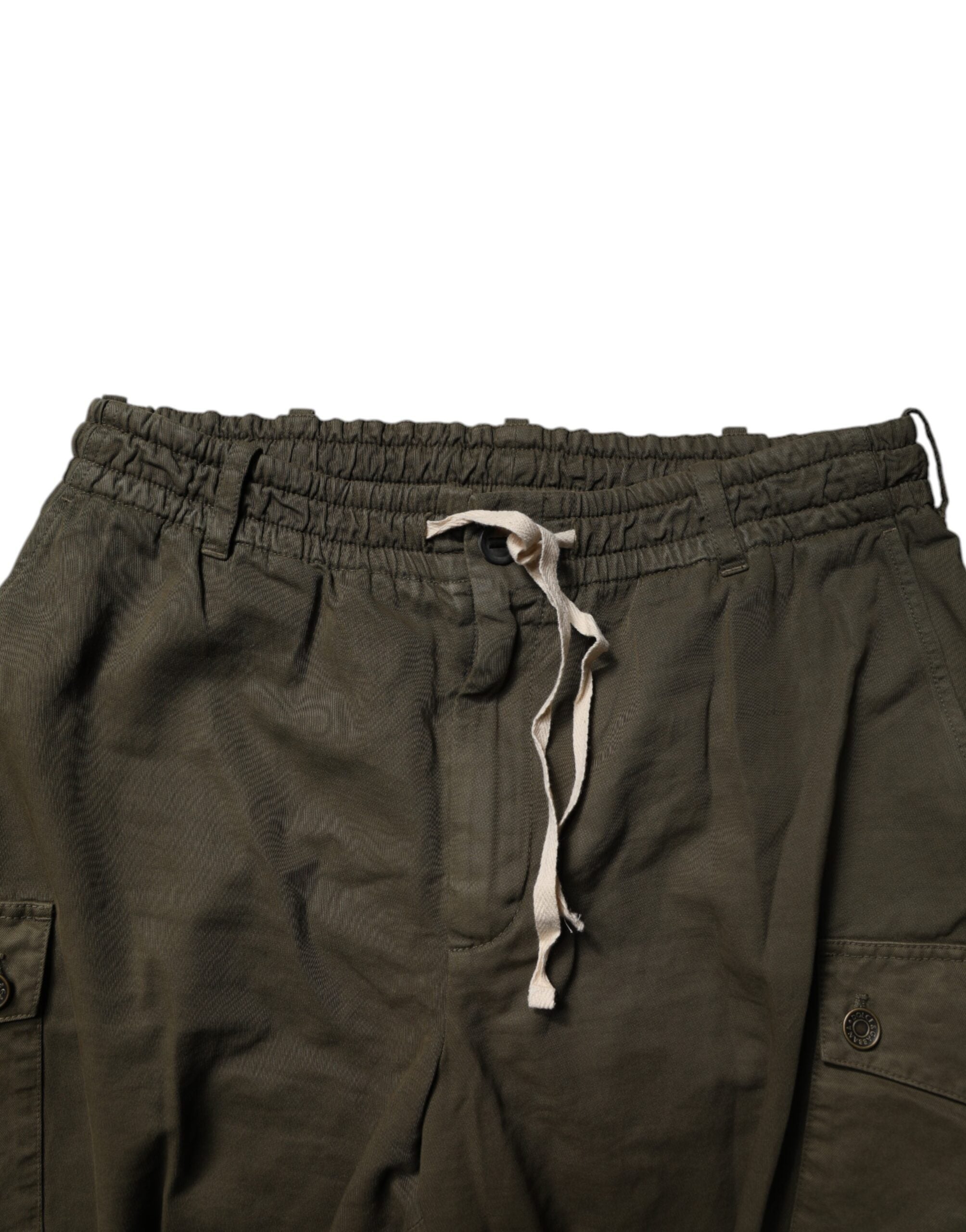 Brown Cotton Stretch Cargo Pants