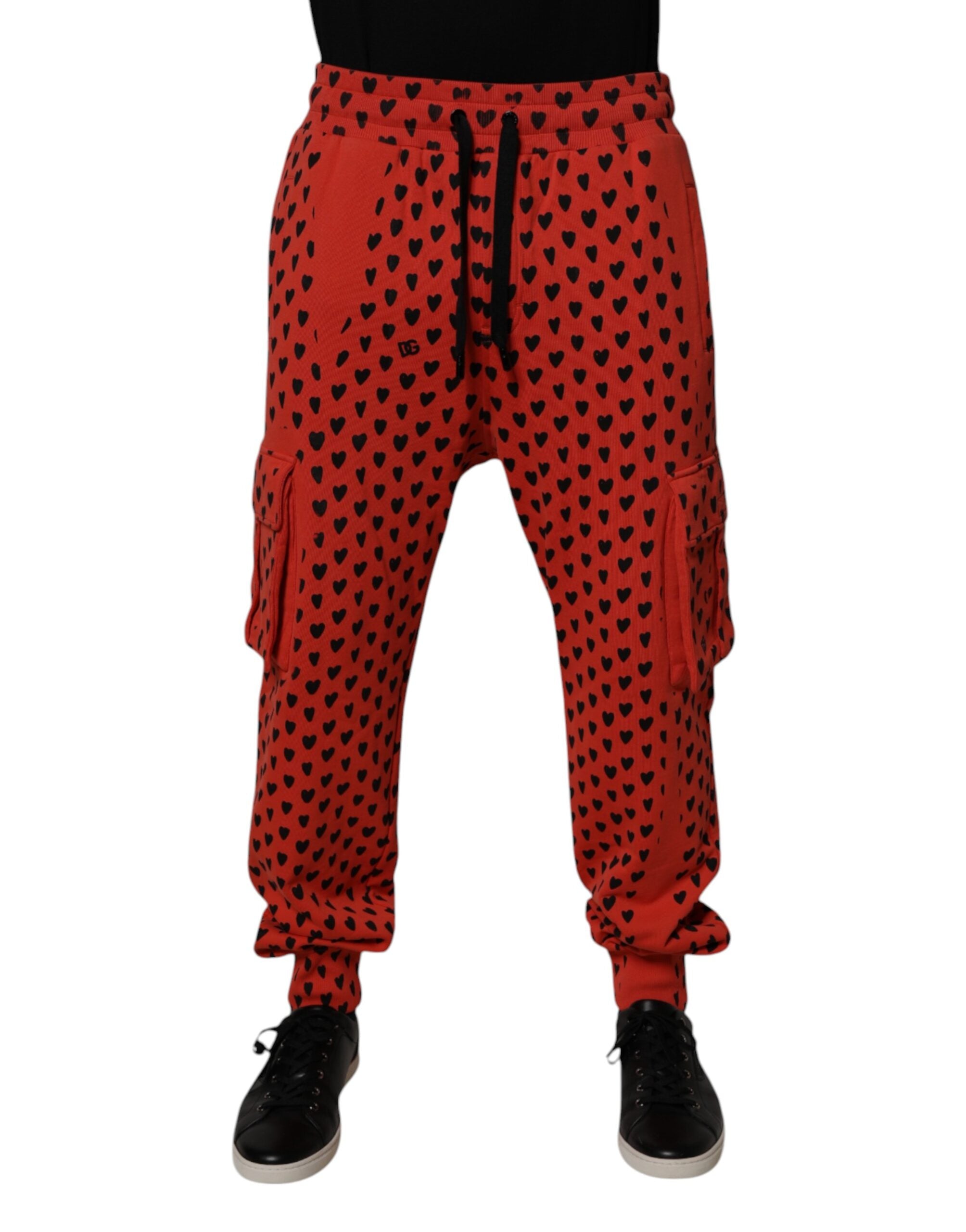 Red Hearts Cargo Jogger Men Sweatpants Pants