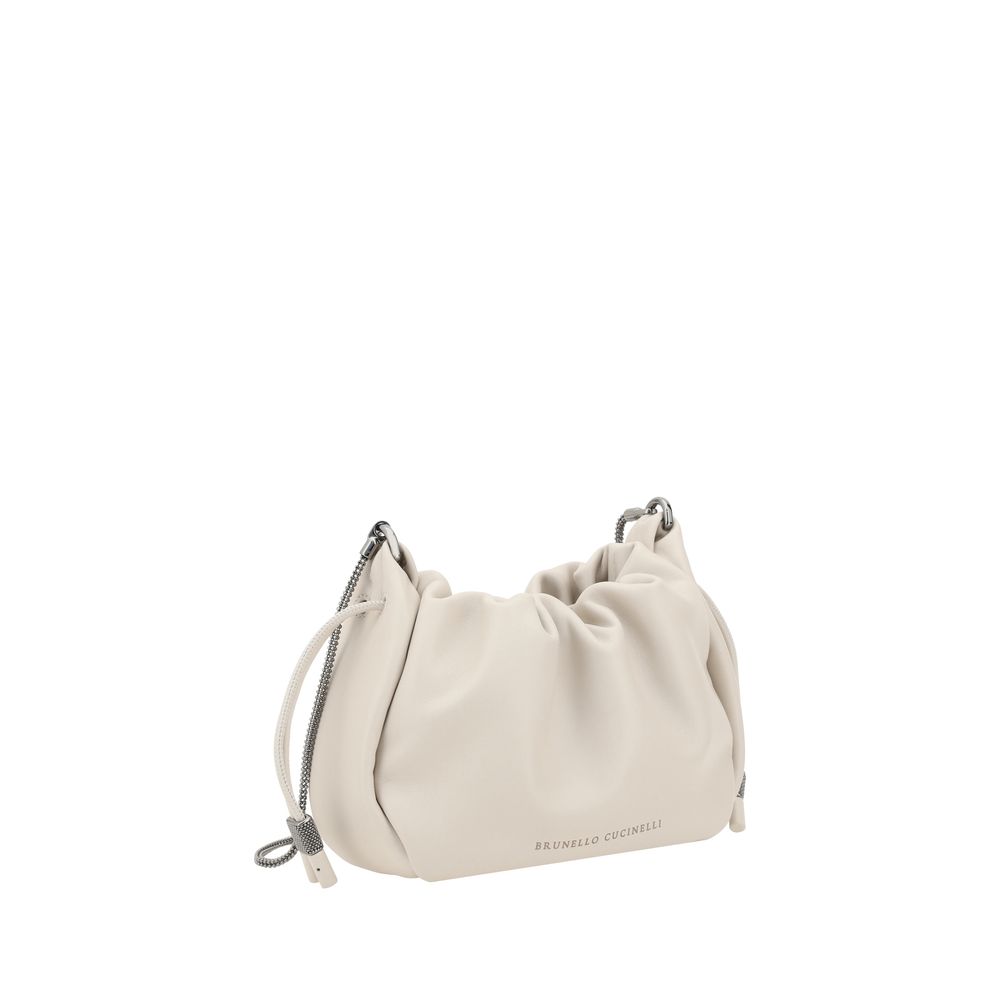 Beige Calf Leather Bos Taurus Shoulder Bag