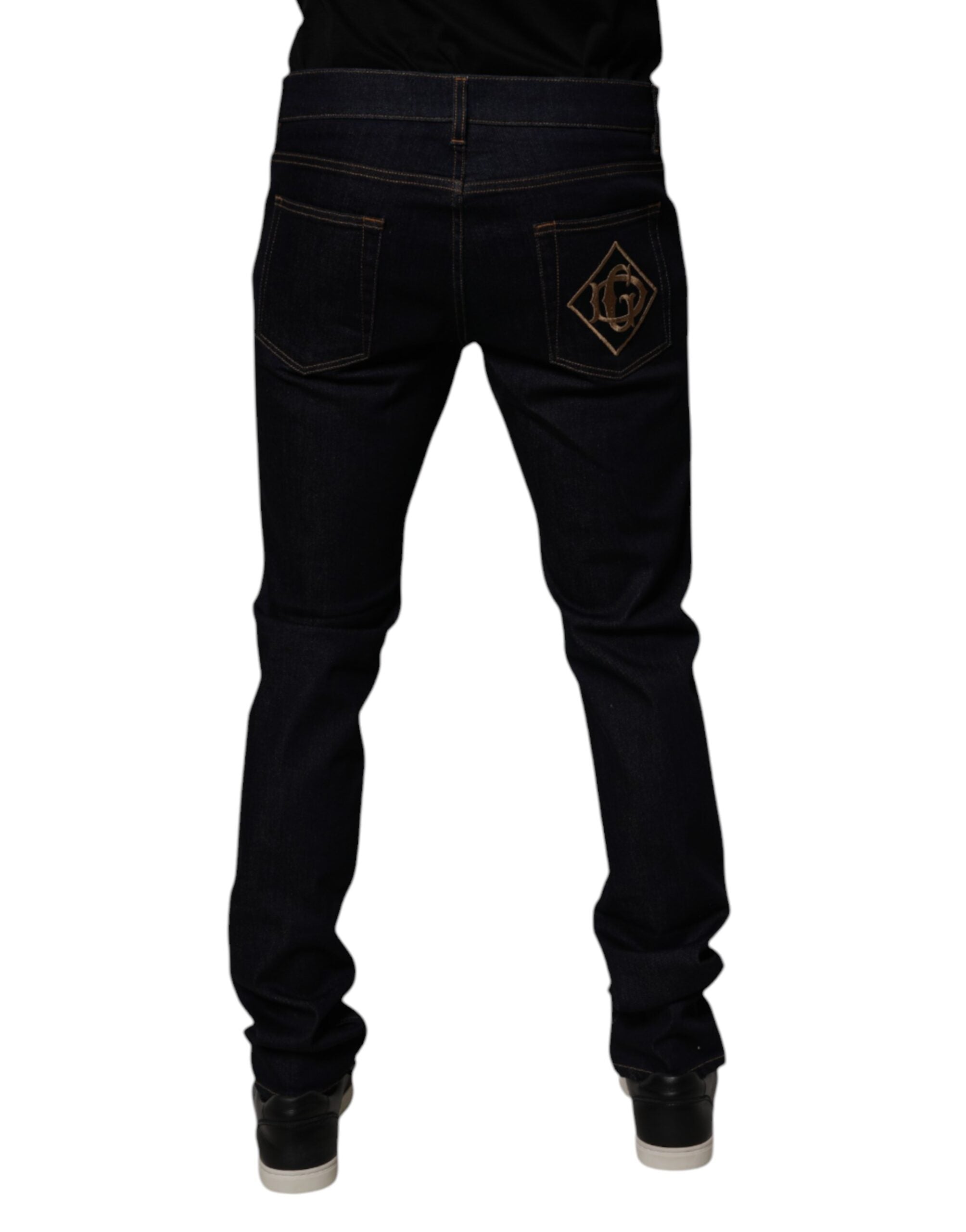 Black Cotton Stretch Men Skinny Denim Jeans
