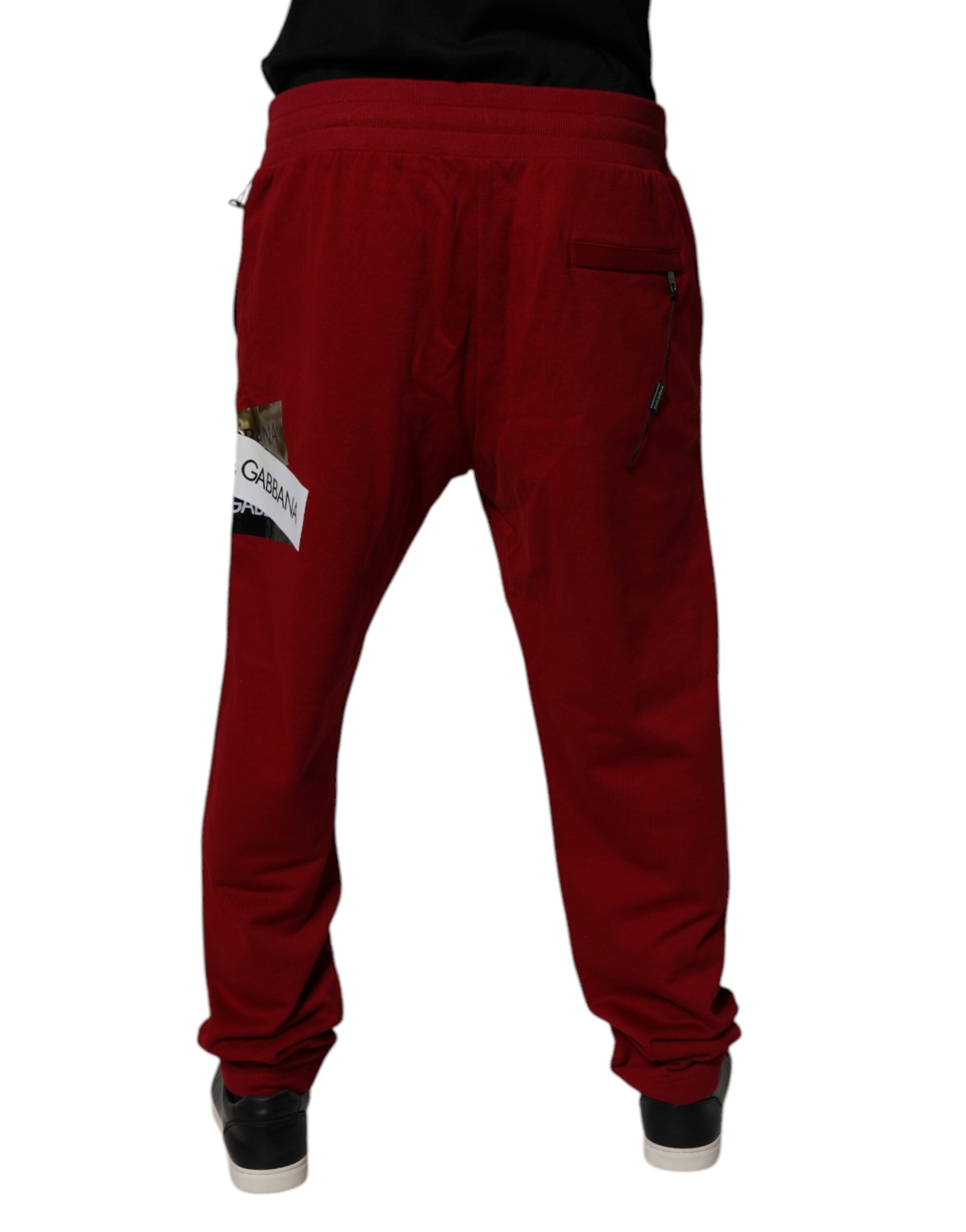 Red Logo Tape Cotton Jogger Sweatpants Pants