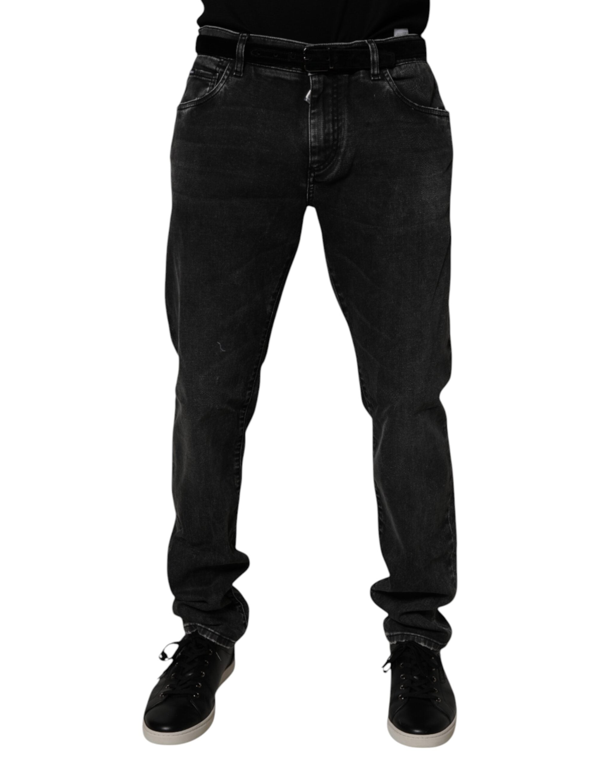 Black Cotton Stretch Men Skinny Denim Jeans