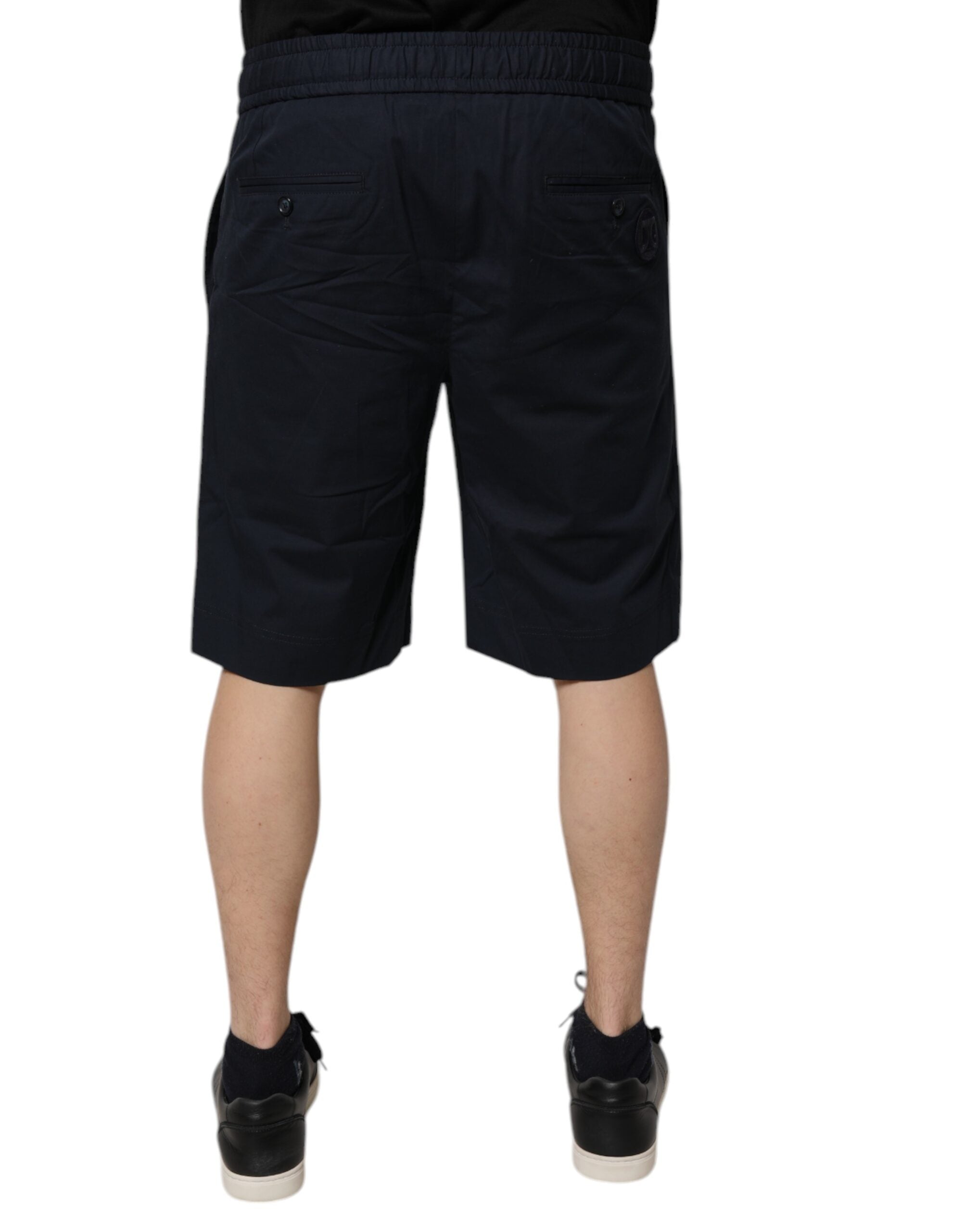 Dark Blue Cotton Bermuda Sweatshorts Shorts