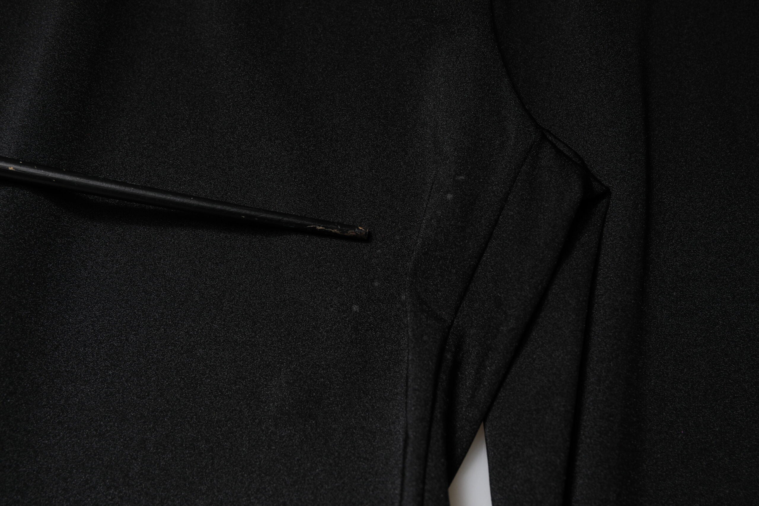 Black Nylon High Waist Slim Fit Pants