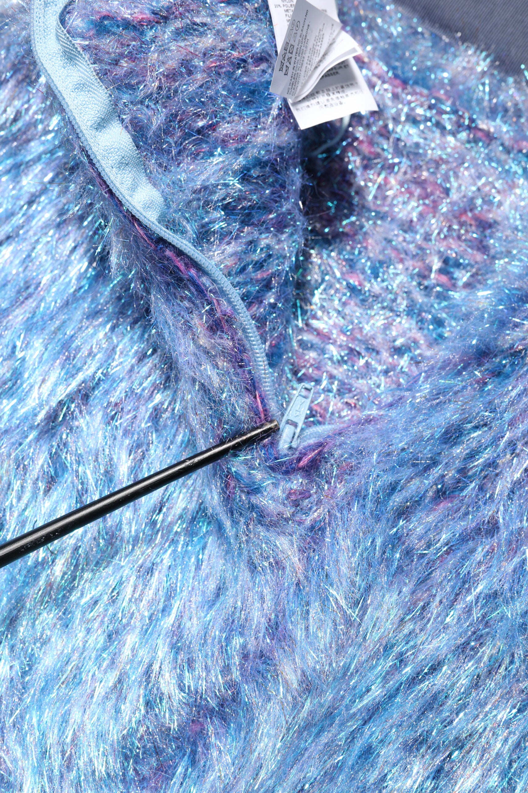 Multicolor Plush Fabric High Waist Mini Skirt