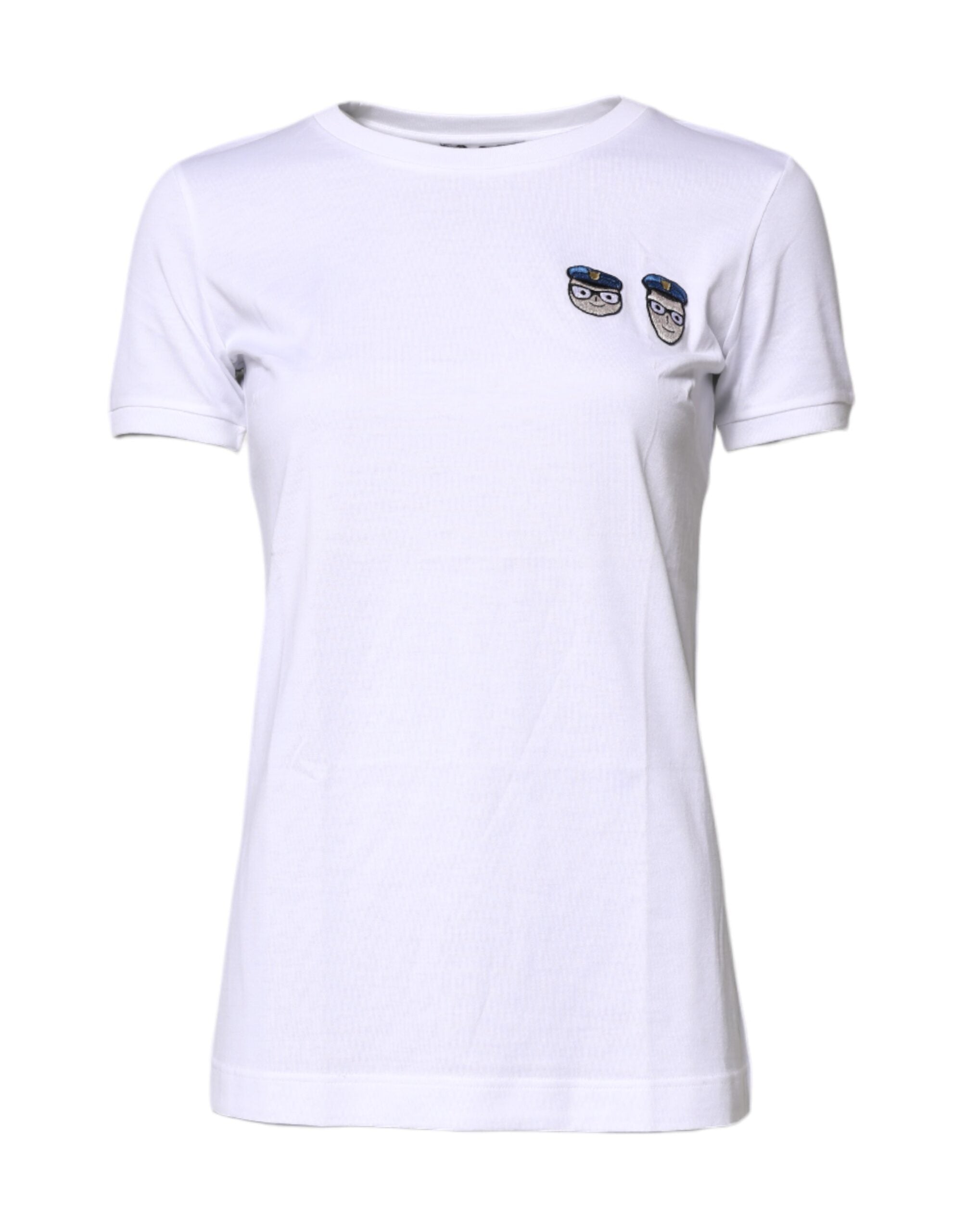 White #DGFamily Cotton Crew Neck T-shirt