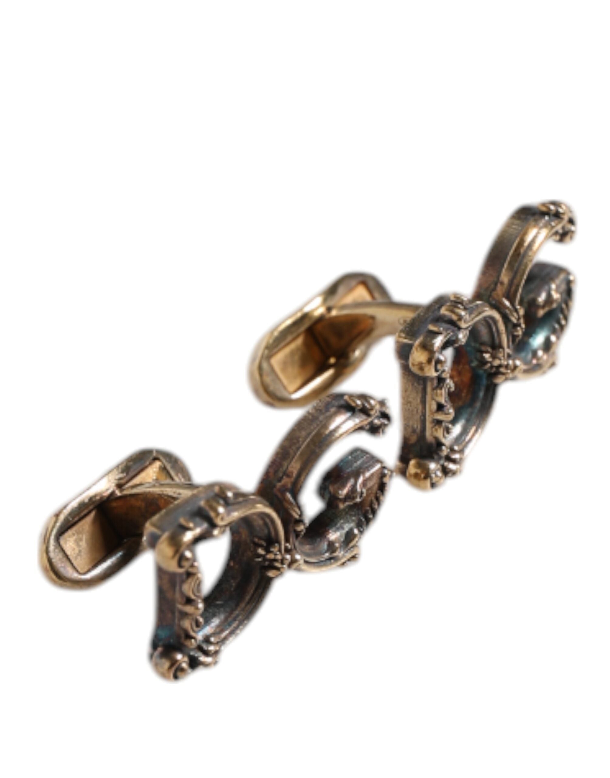 Gold Tone 925 Sterling Silver DG Logo Accessory Cufflink