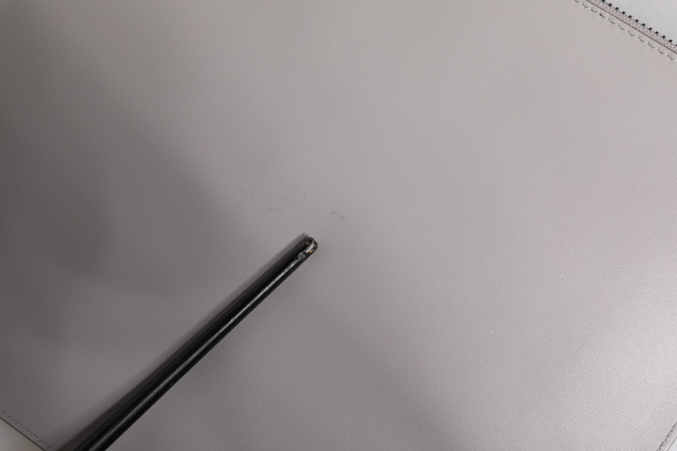 Gray Solid Leather DG Logo Men Clutch Zip Pouch Bag