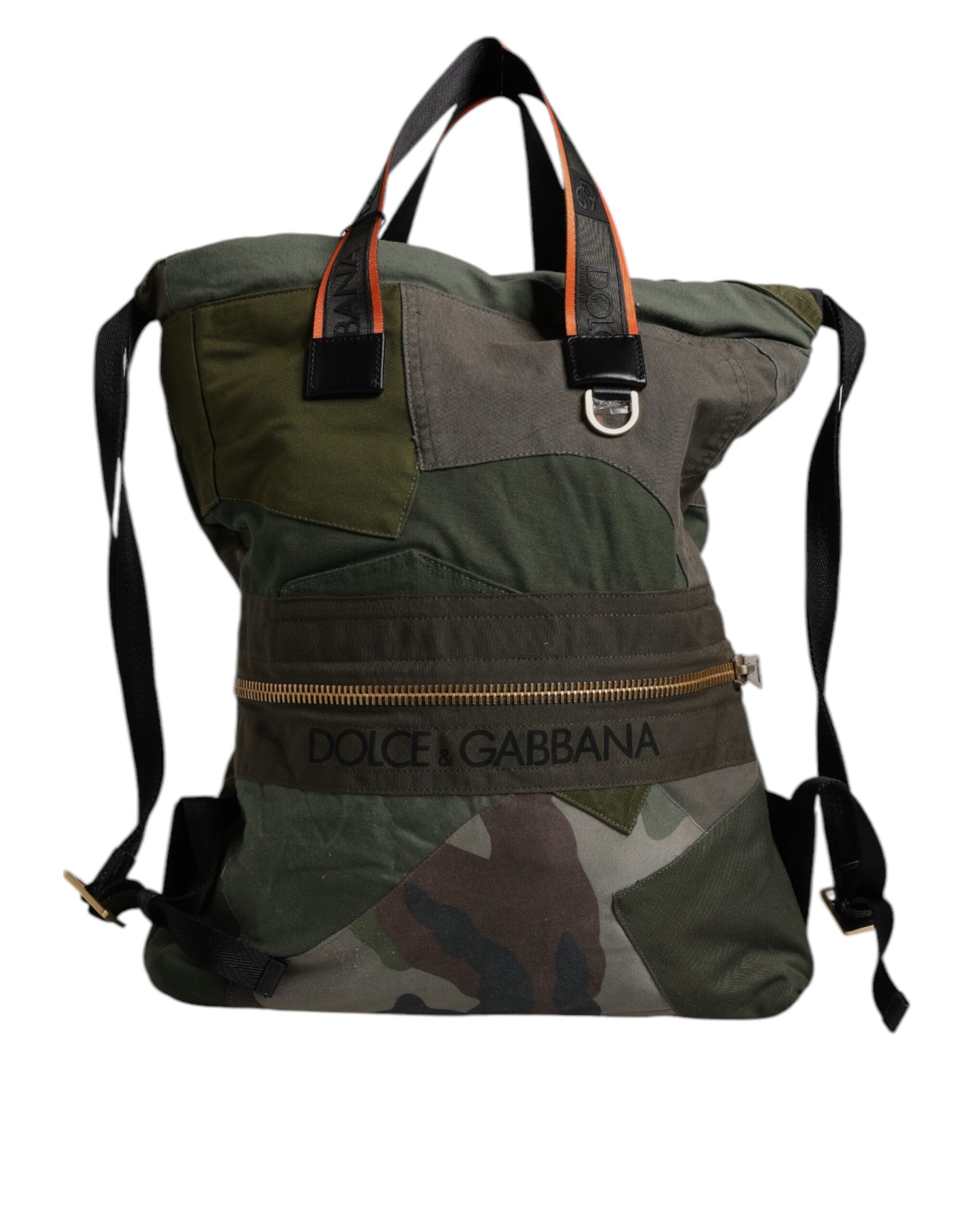 Military Green Patchwork Rucksack Backpack Bag