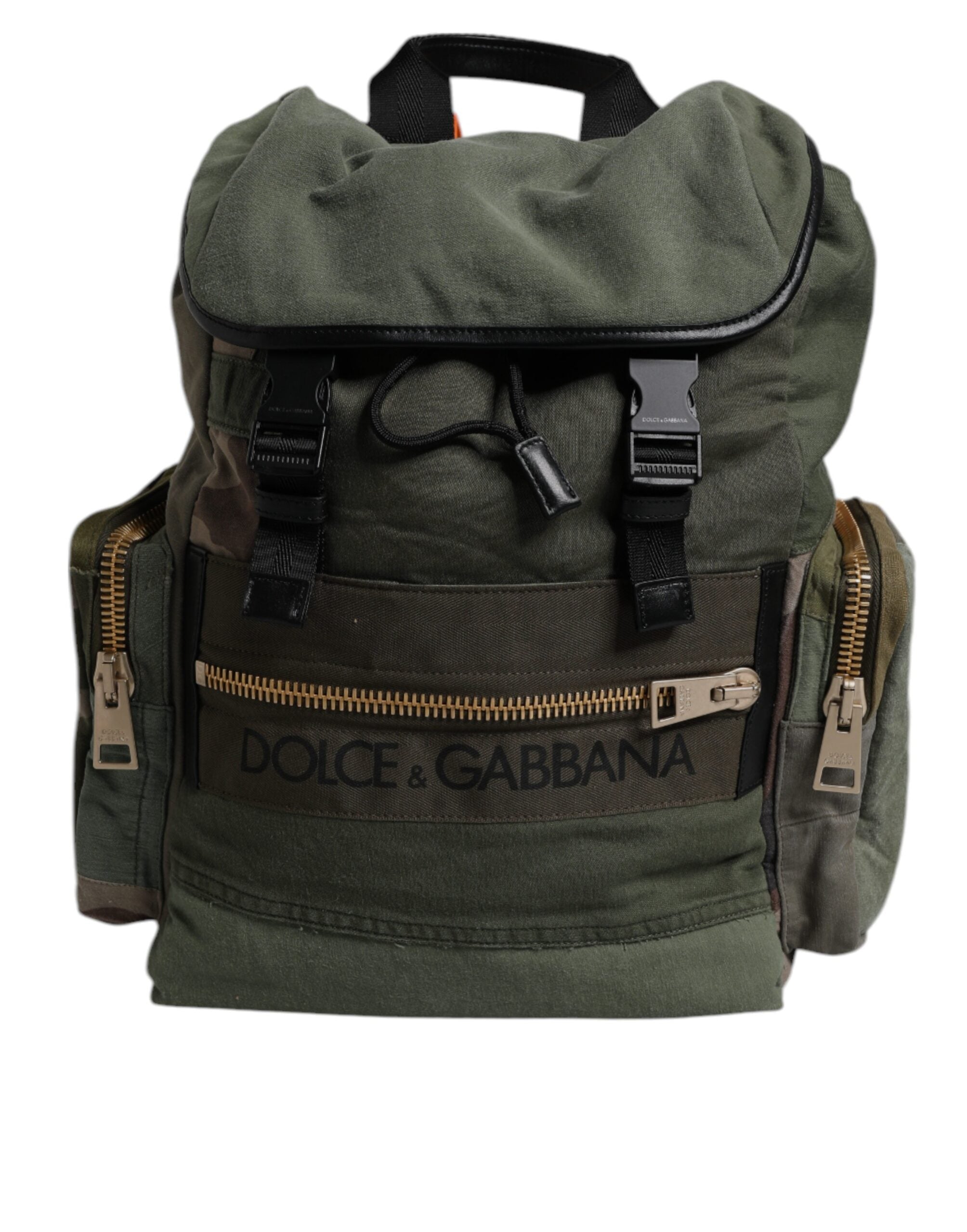 Military Green Patchwork Travel Backpack Bag