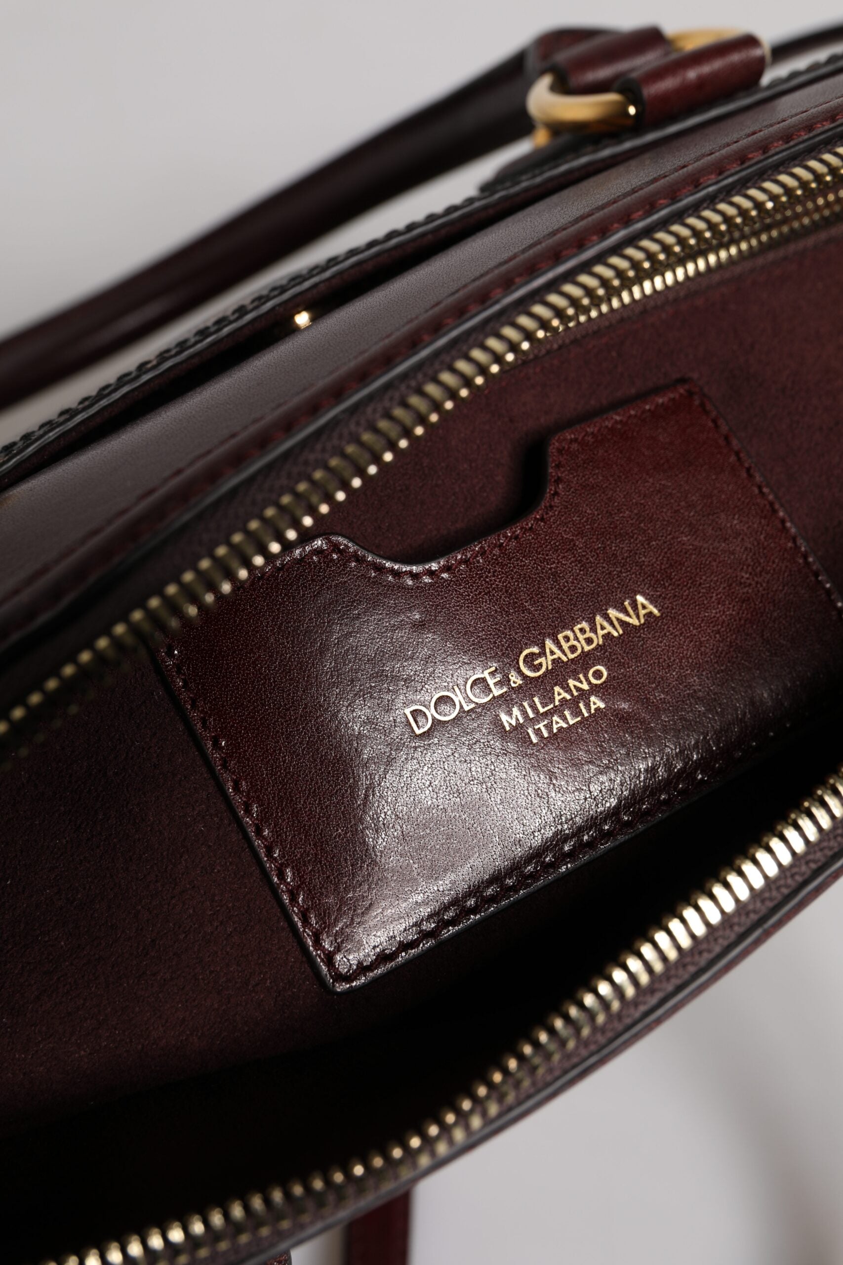 Brown Leopard Leather Shoulder Strap Duffle Bag