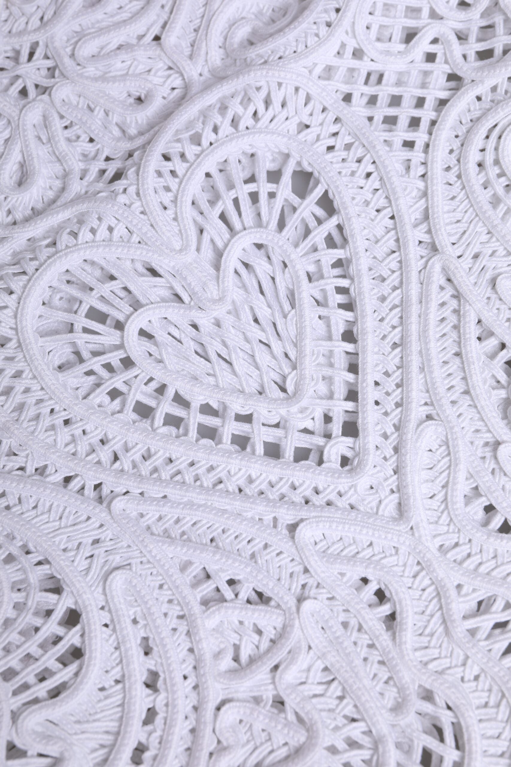 White Cordonetto Lace Beatrice Tote Shopping Bag