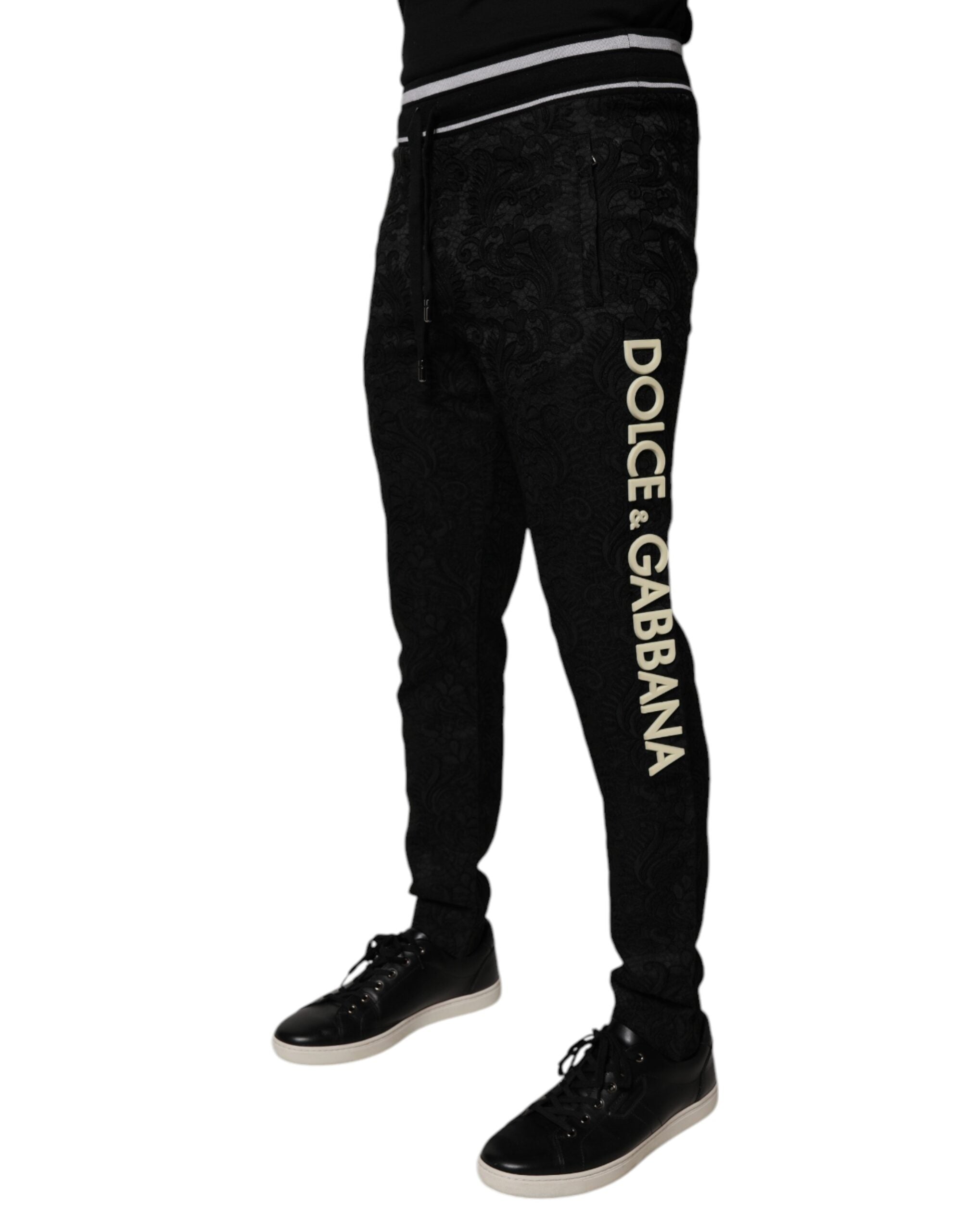 Black Mid Waist Jogger Men Sweatpants Pants