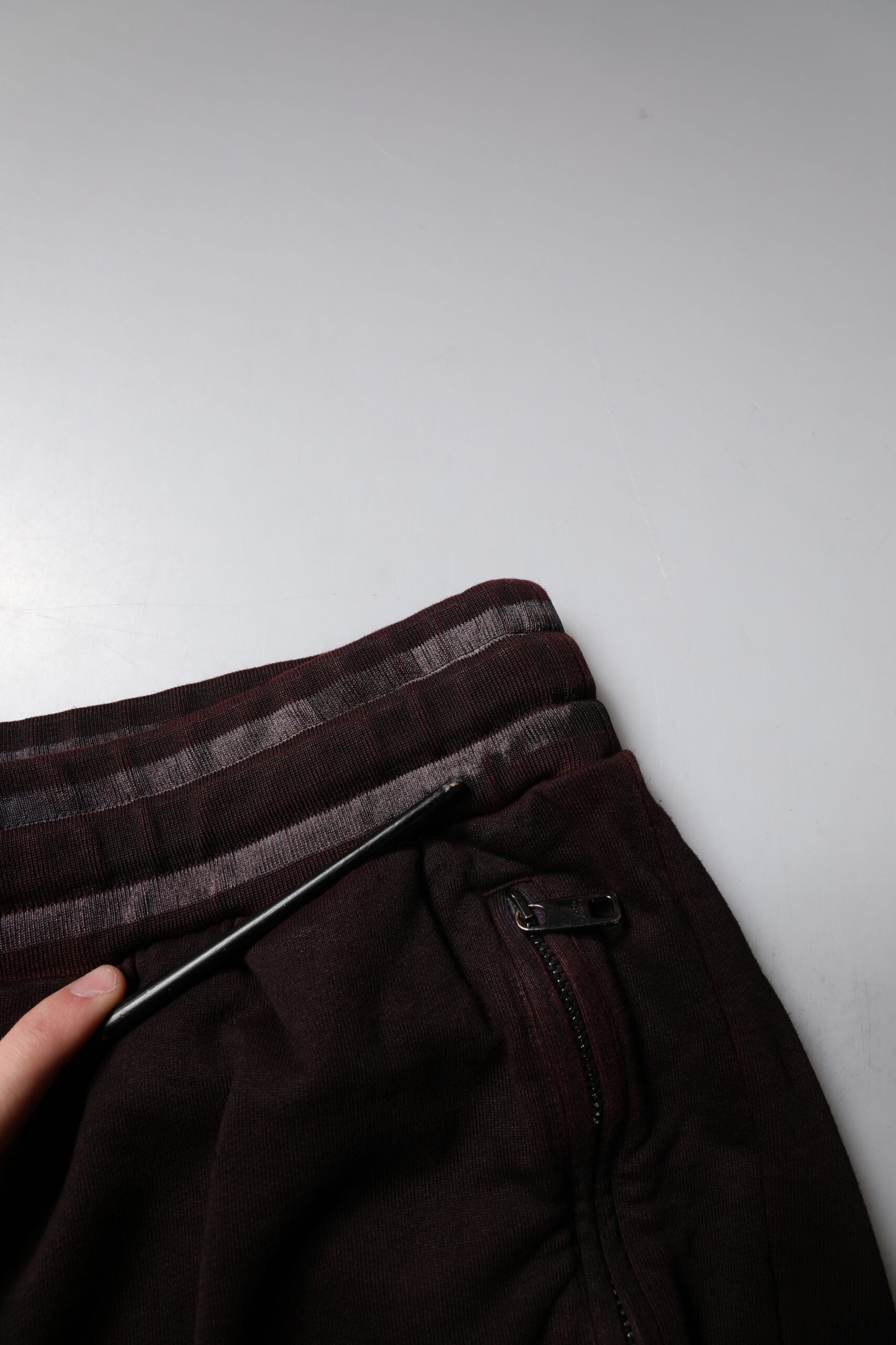 Maroon Cotton Logo Plaque Men Bermuda Shorts