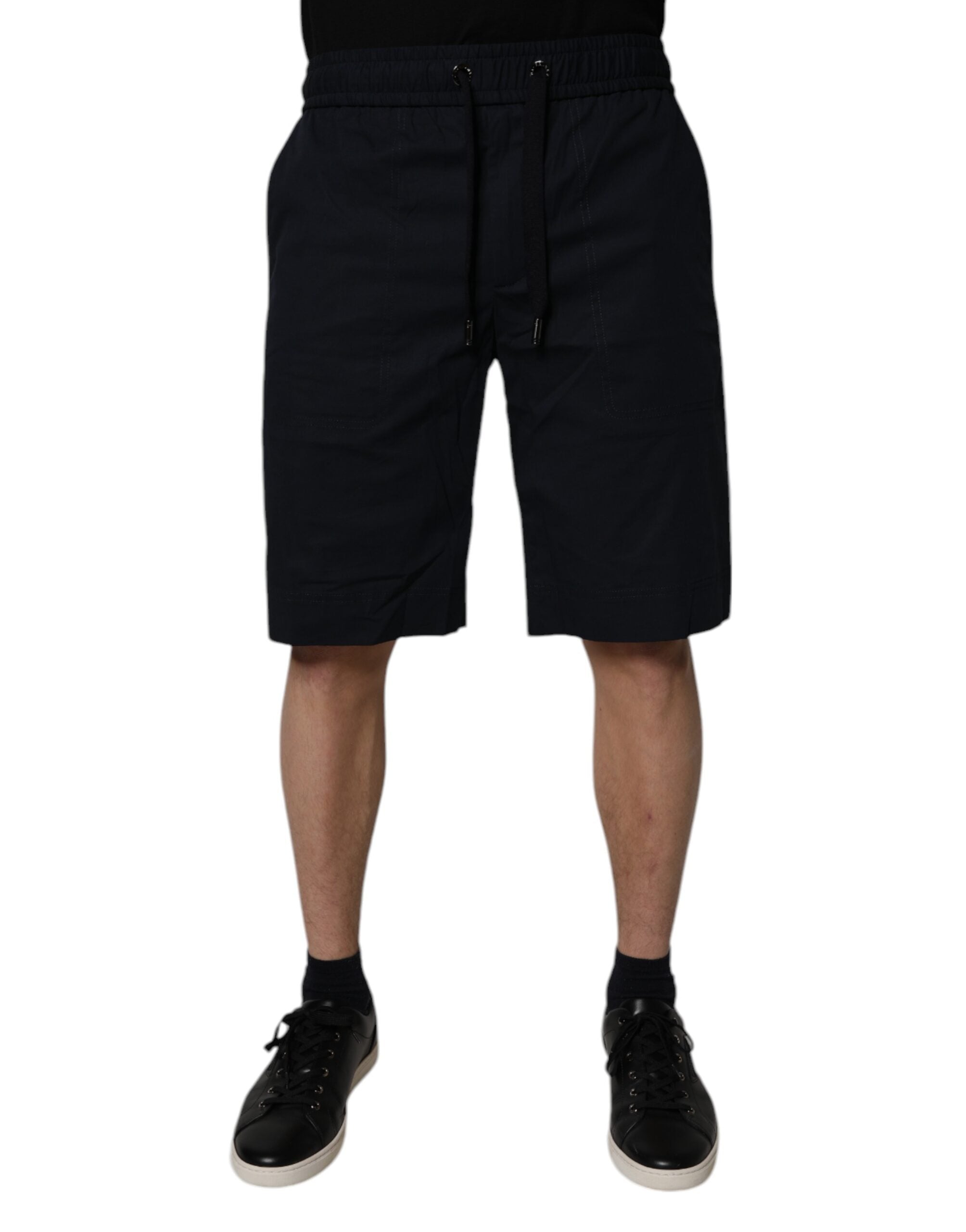 Black Cotton Sweatshorts Men Bermuda Shorts