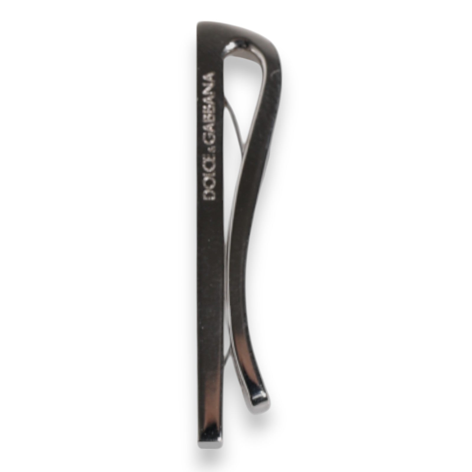 Silver Tone Brass Logo Branded Tie Clip Bar