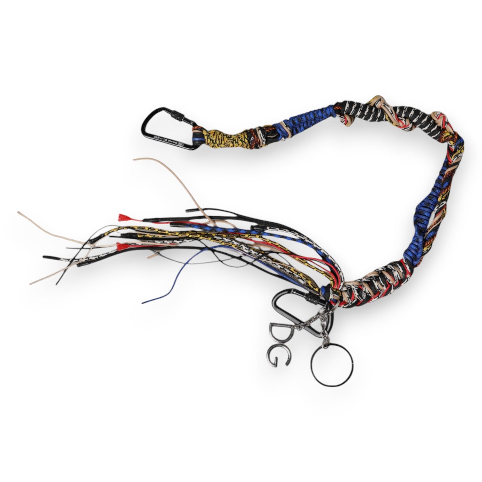 Multicolor Braided Rope Logo Bag Shoulder Strap