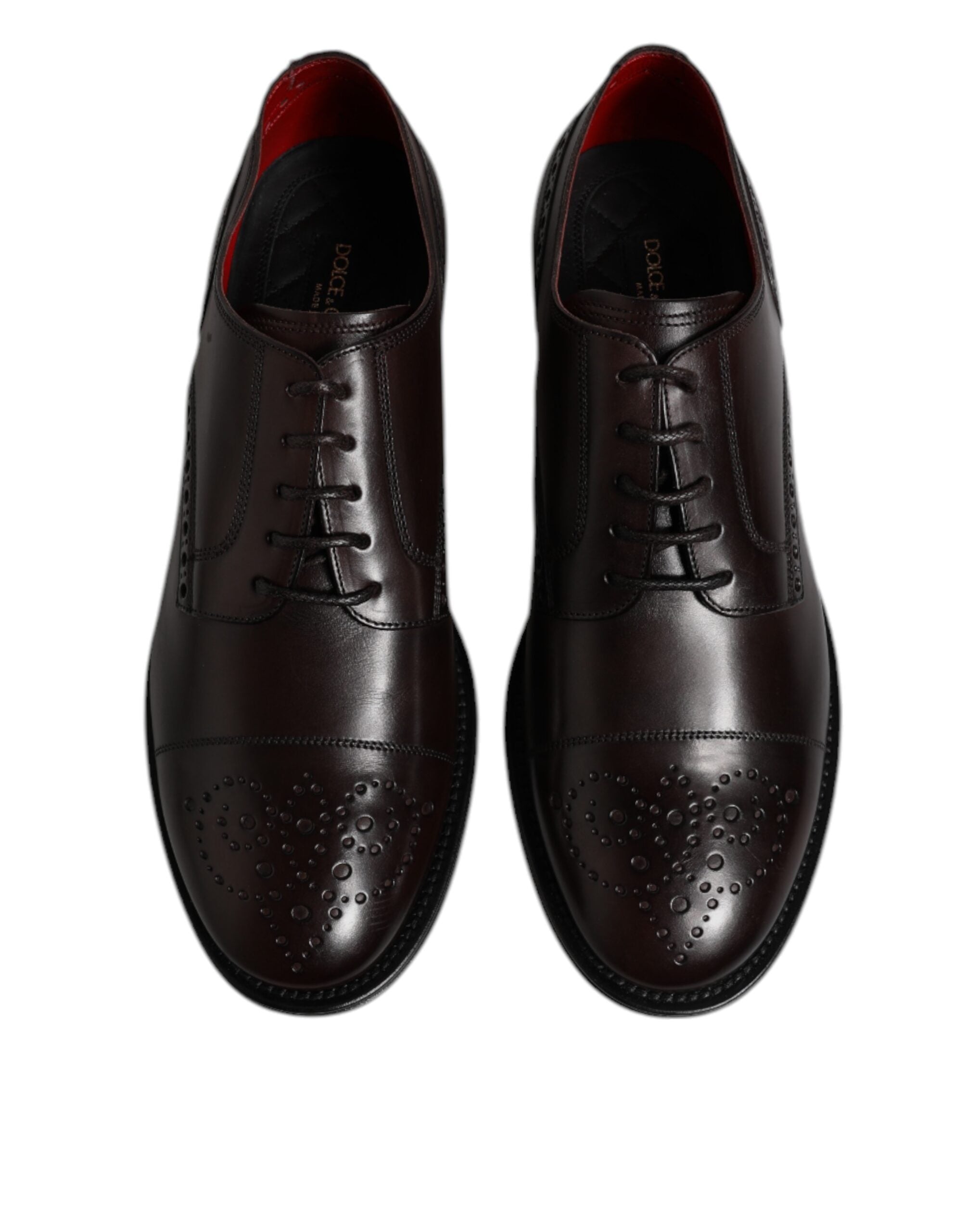 Maroon Calfskin Leather Derby Men Dress Shoes