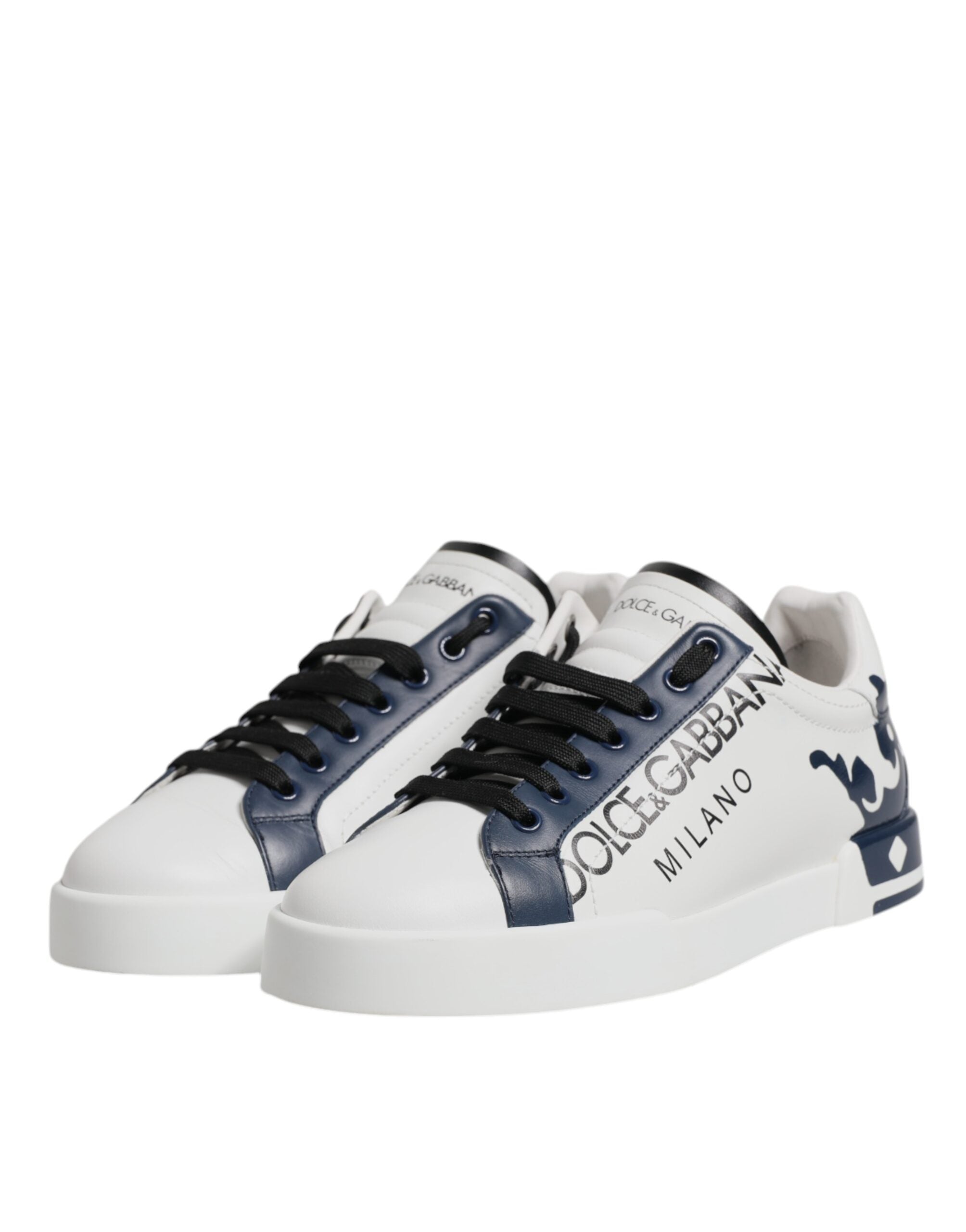 White Blue Crown Low Top Men Sneakers Shoes