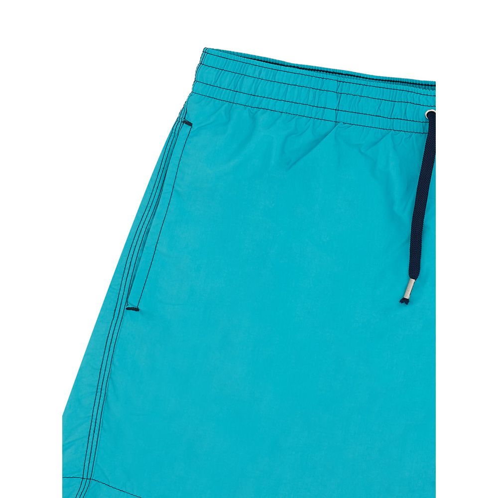 Turquoise Polyester Swim Shorts