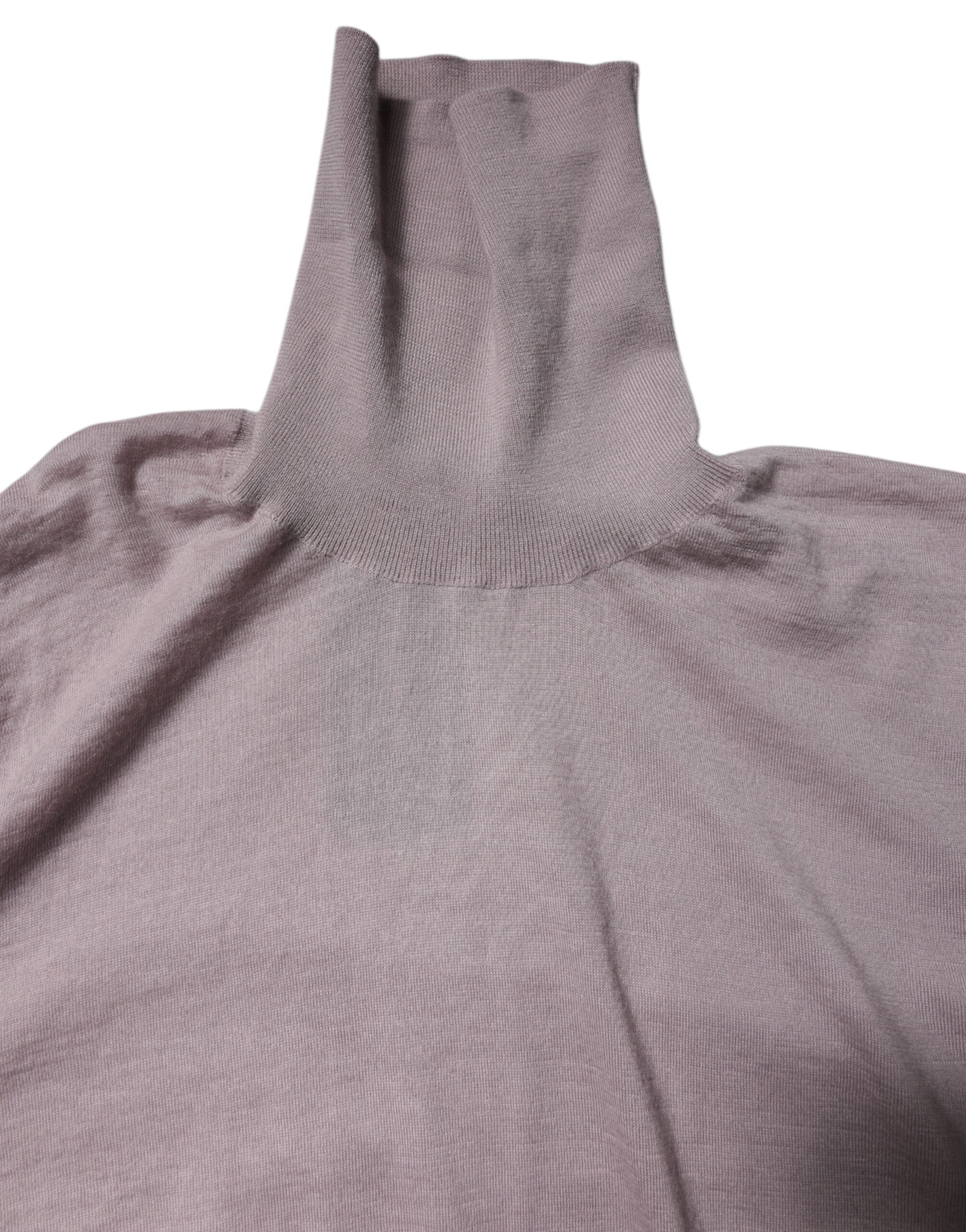 Brown Cashmere Turtleneck Pullover Sweater