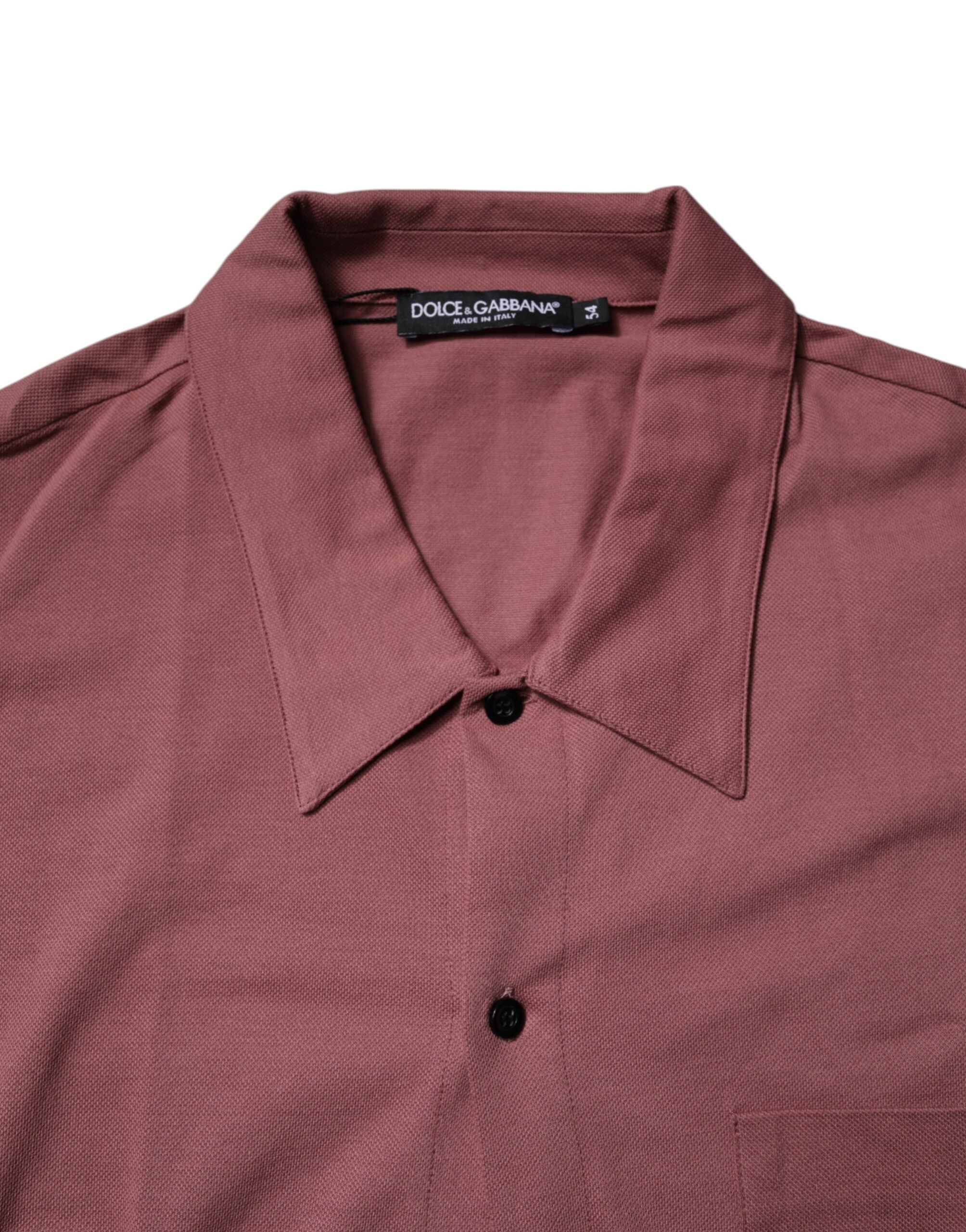 Dark Pink Button Down Casual Polo Men Shirt