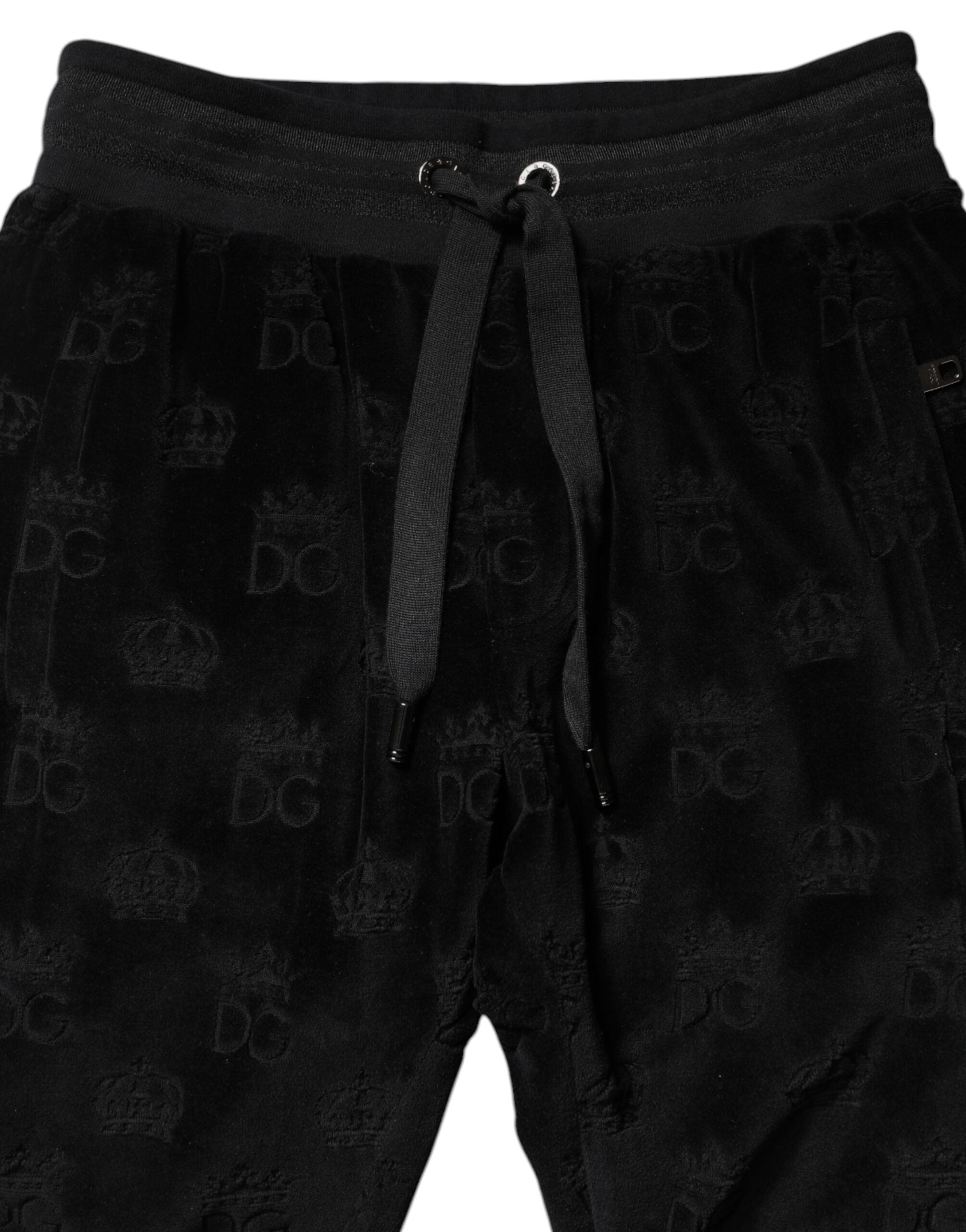 Black All-Over DG Logo Print Jogger Pants