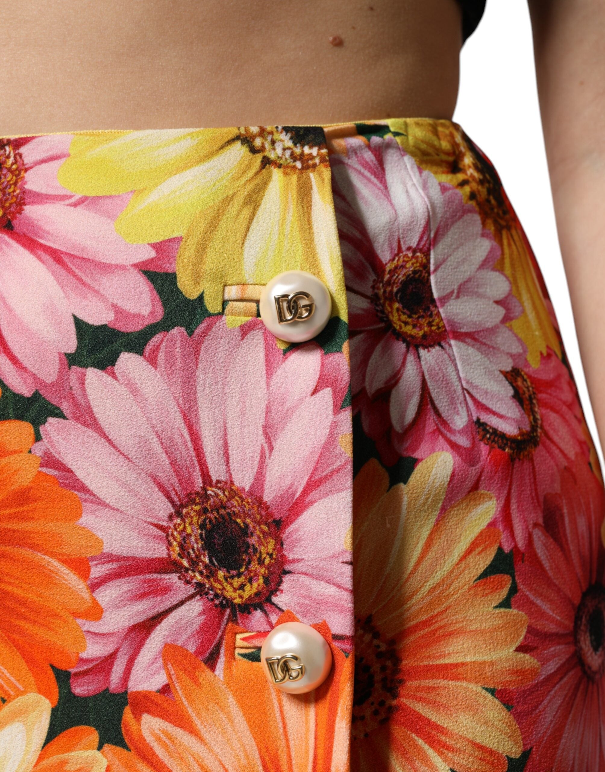 Multicolor Floral High Waist Mini Skirt