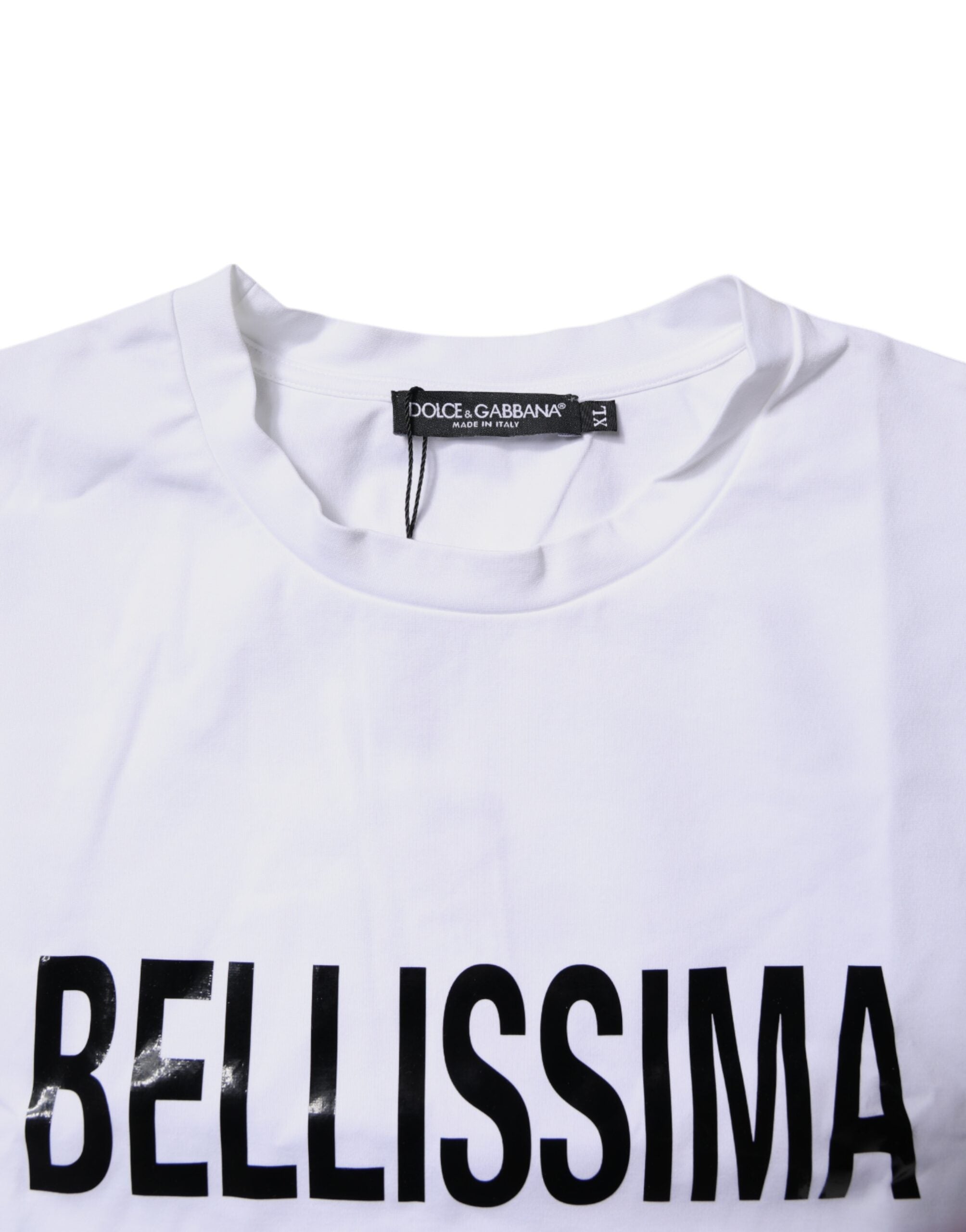 White Bellissima Cotton Crew Neck T-shirt