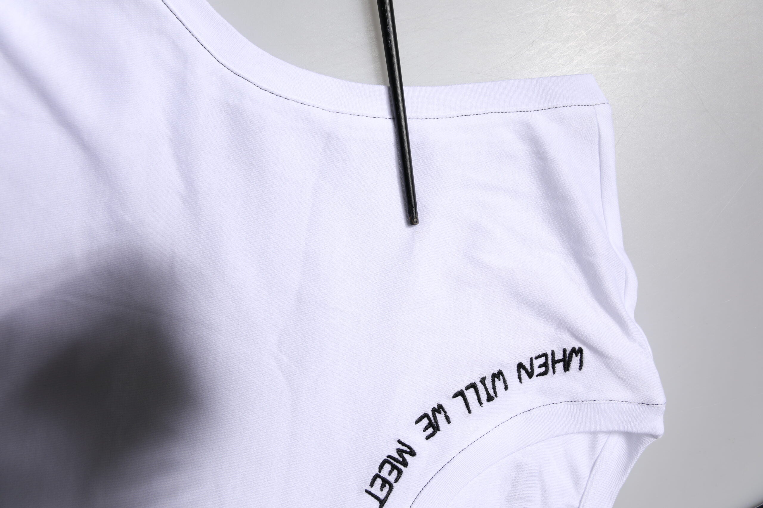 White Cotton Sleeveless Printed Tank T-shirt