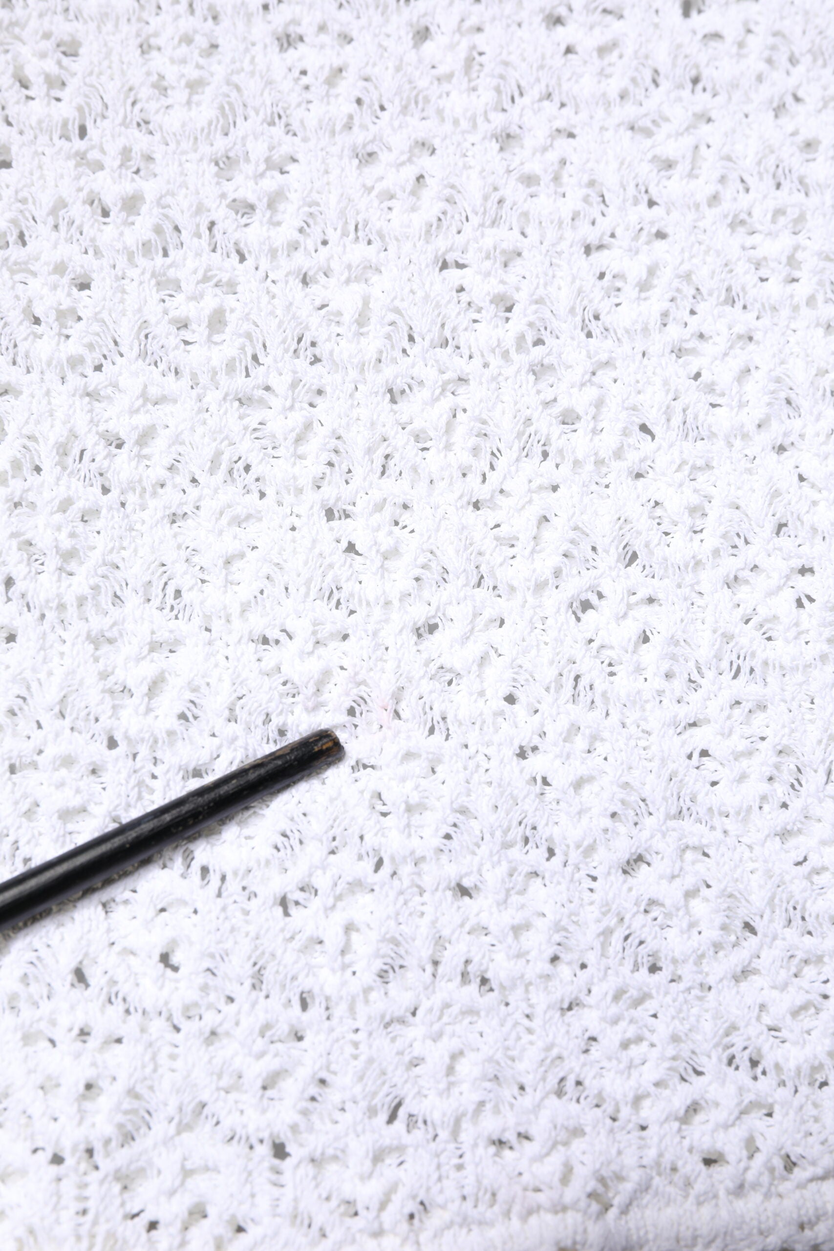 White Viscose Short Sleeve Crochet Top