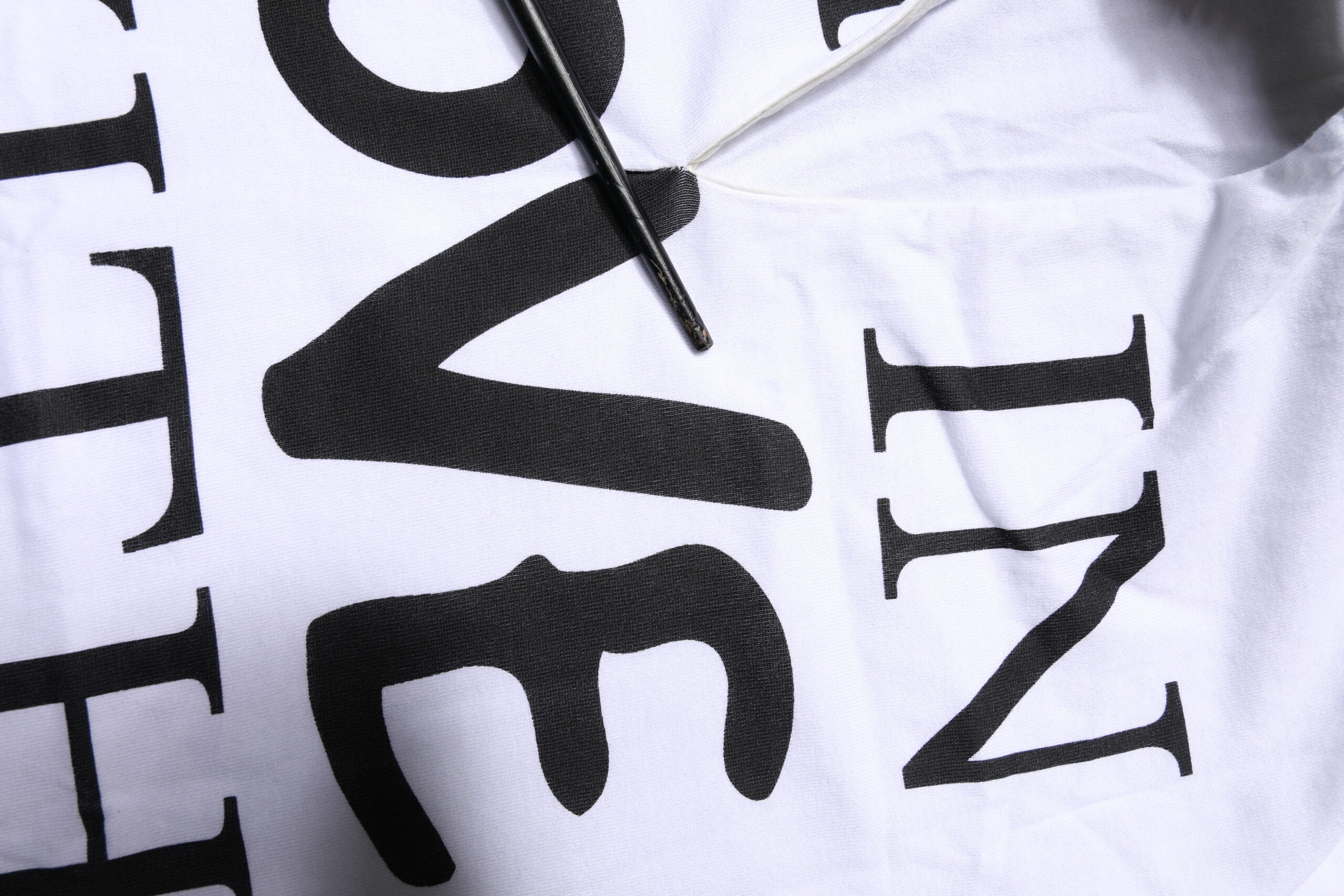 White Cotton Silk Blend Ascot Collar T-shirt