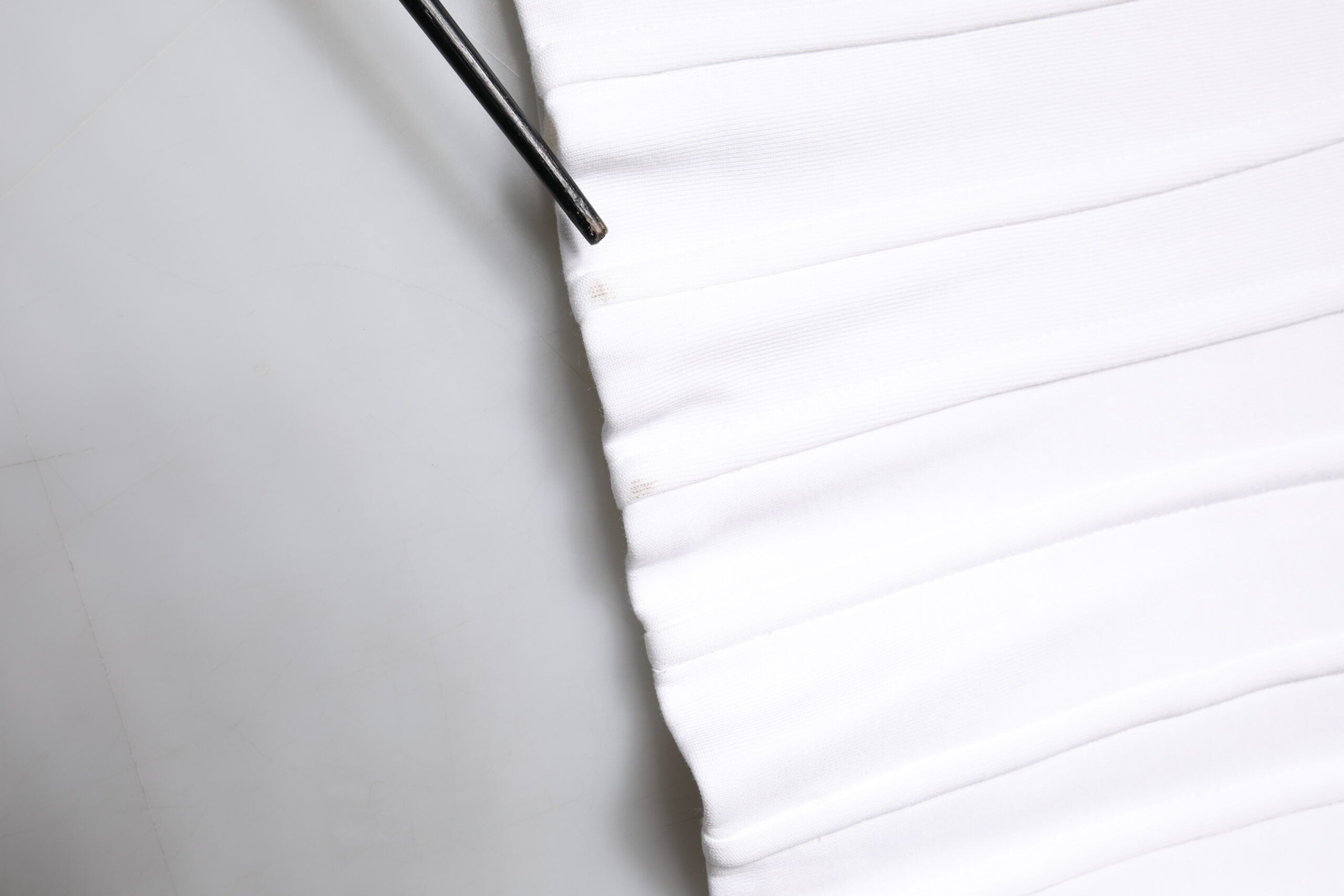 White Cotton Blend 3/4 Sleeves Blouse Top