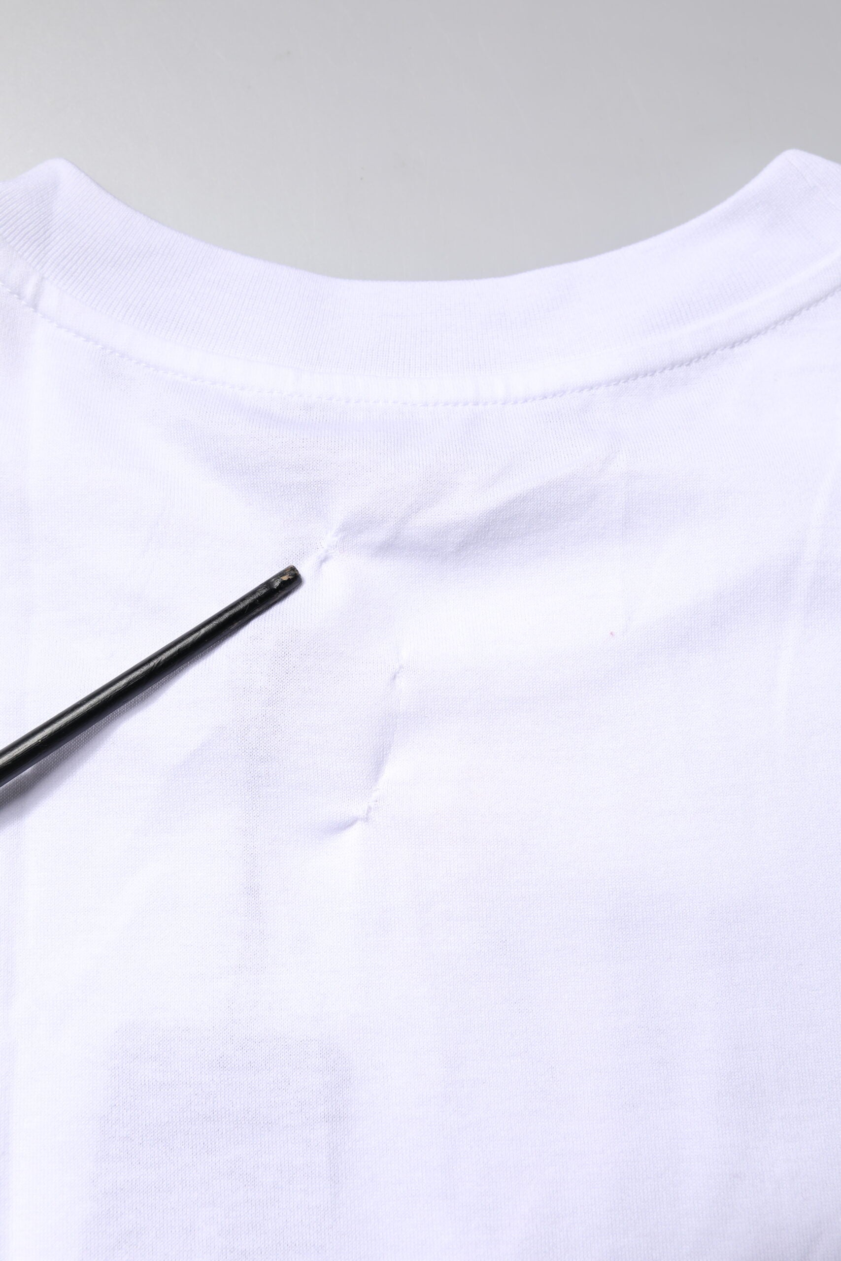 White Printed Round Neck Top Cotton T-shirt