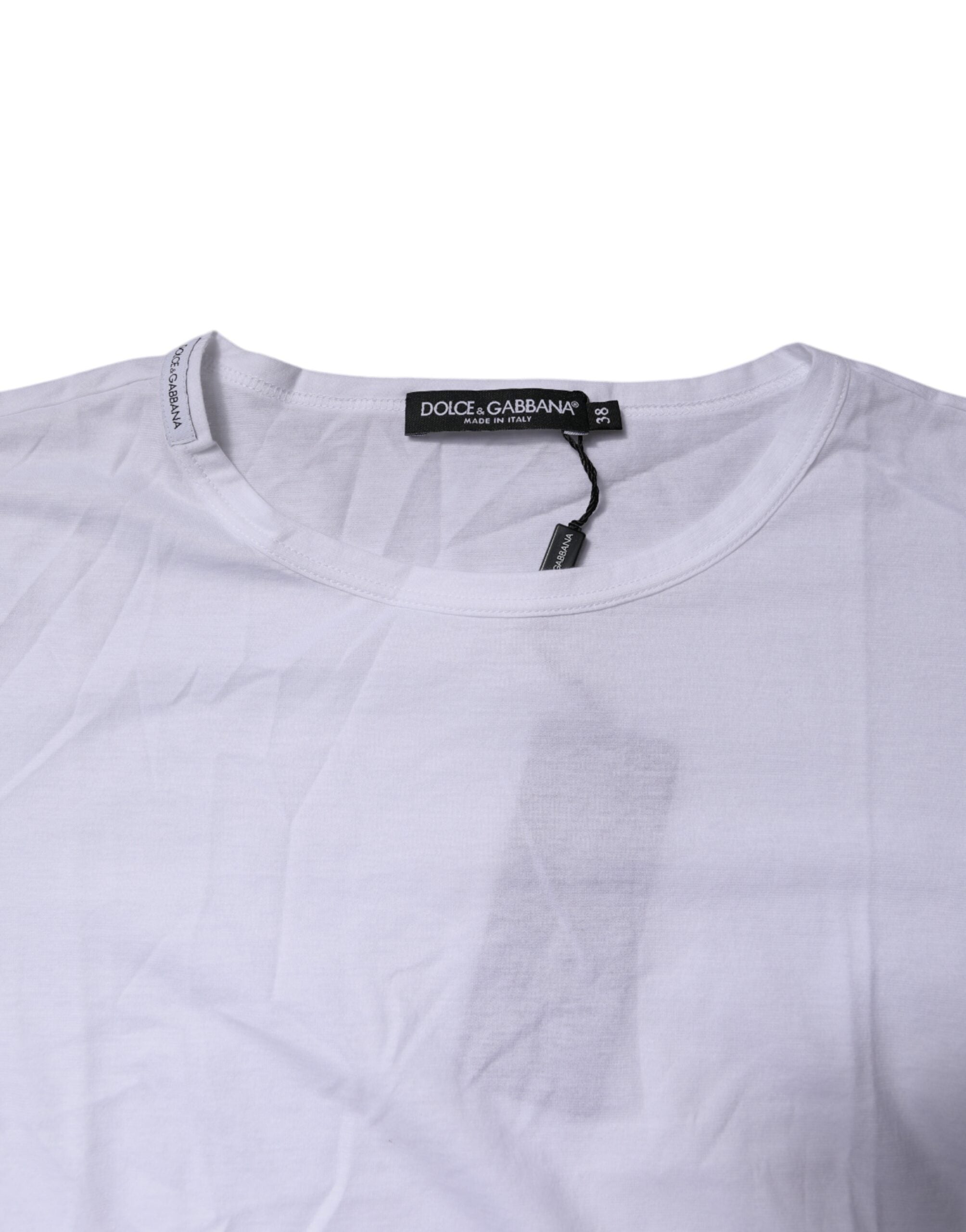 White Short Sleeves Round Neck Top T-shirt